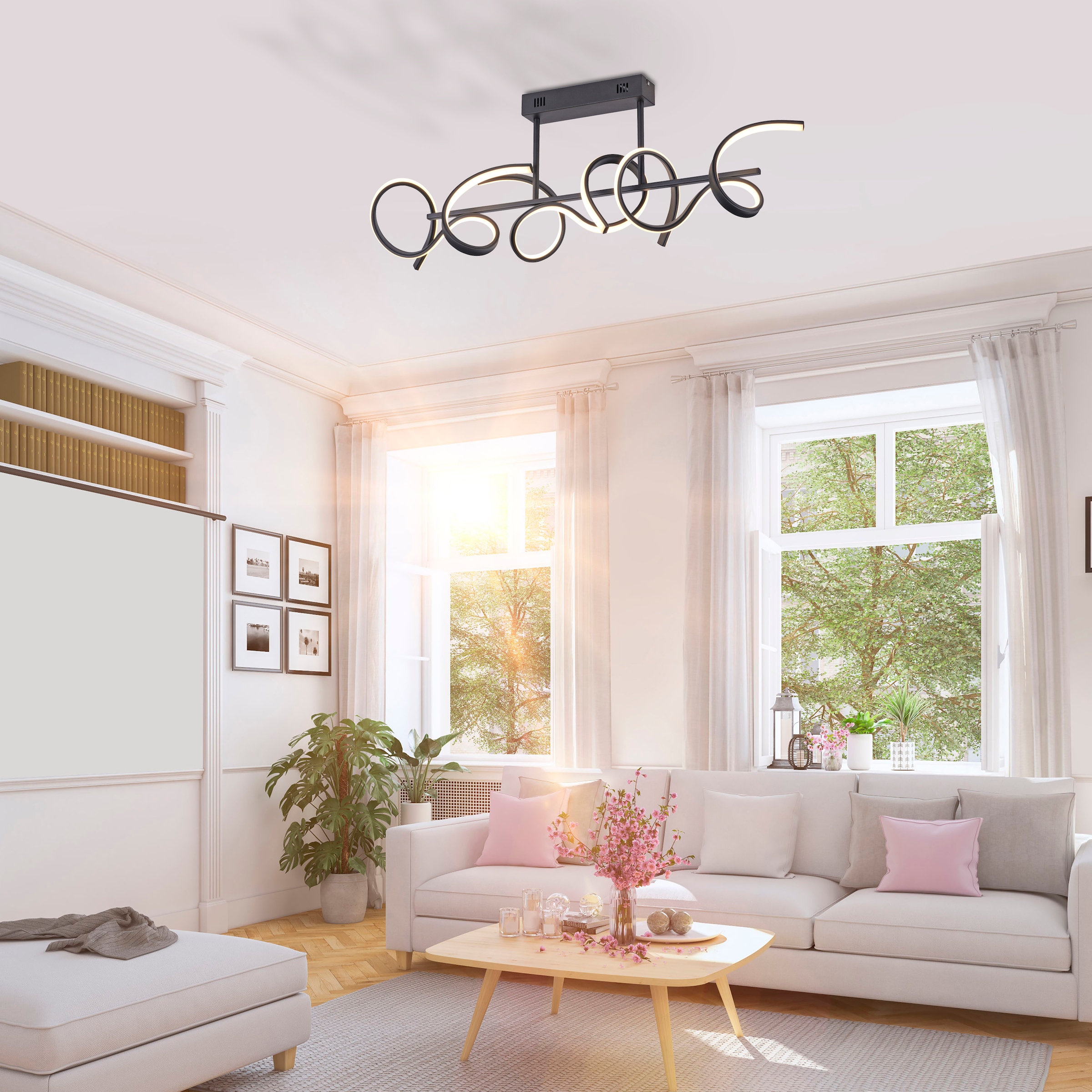 JUST LIGHT LED Deckenleuchte »CURLS« LED-Board 1 Stk. Warmweiß LED