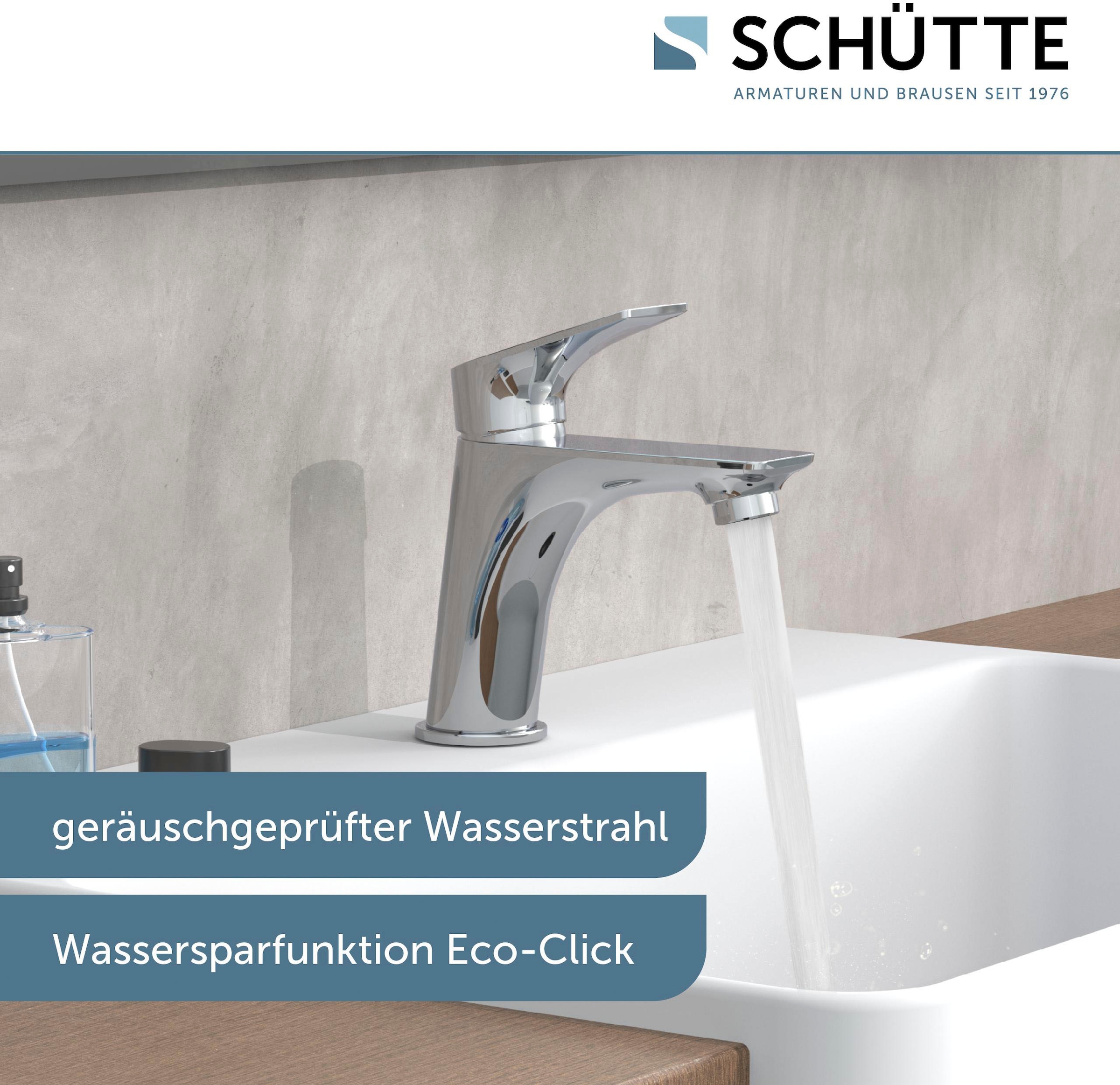 Schütte Waschtischarmatur »BOSTON« wassersparende Eco-Click-Funktion, inkl. Pop-Up