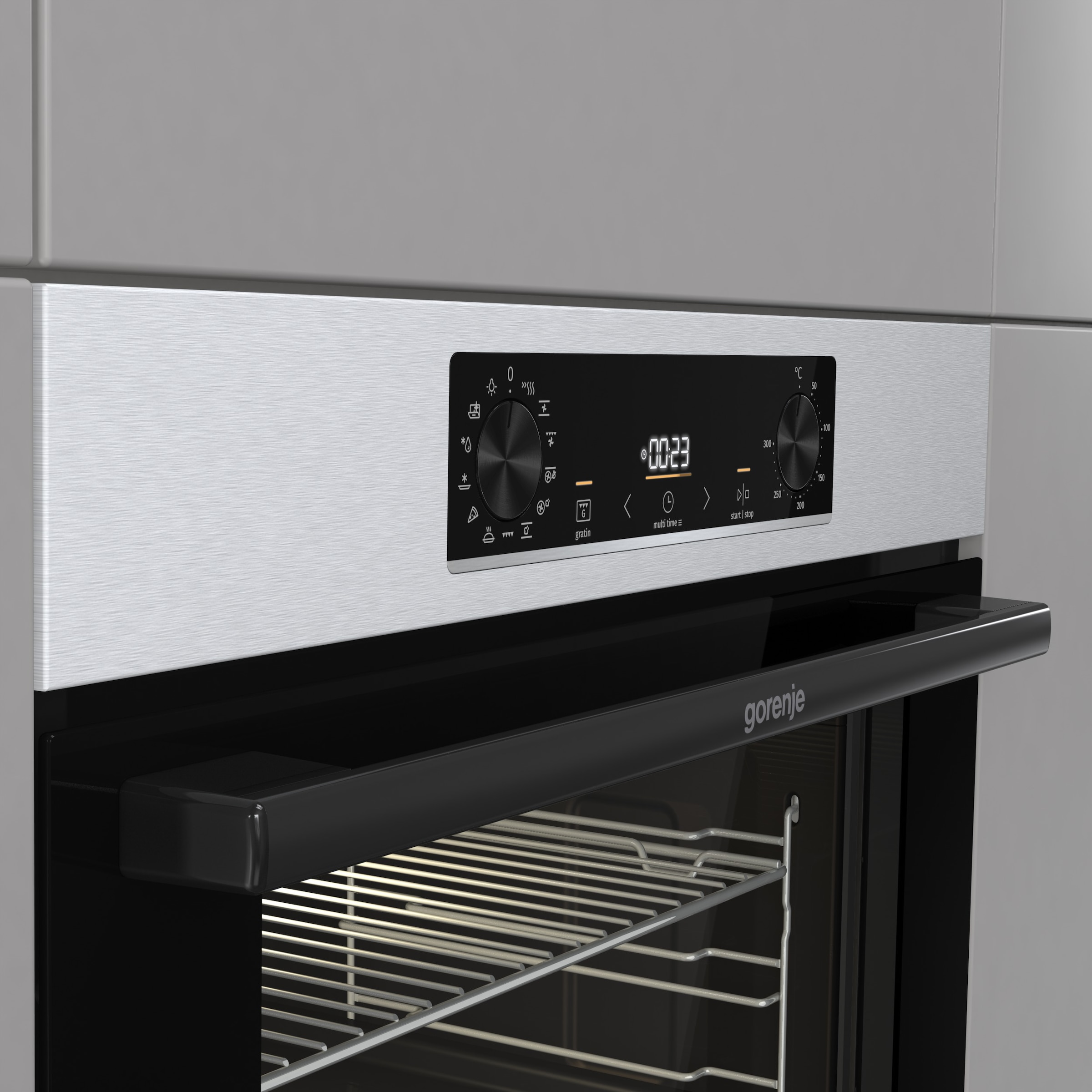 GORENJE Backofen-Set »BOSB737OTX« mit 1-fach-Teleskopauszug Aqua Clean Pizzafunktion mit 300 °C – perfekt für Pizza, Focaccia und mehr!