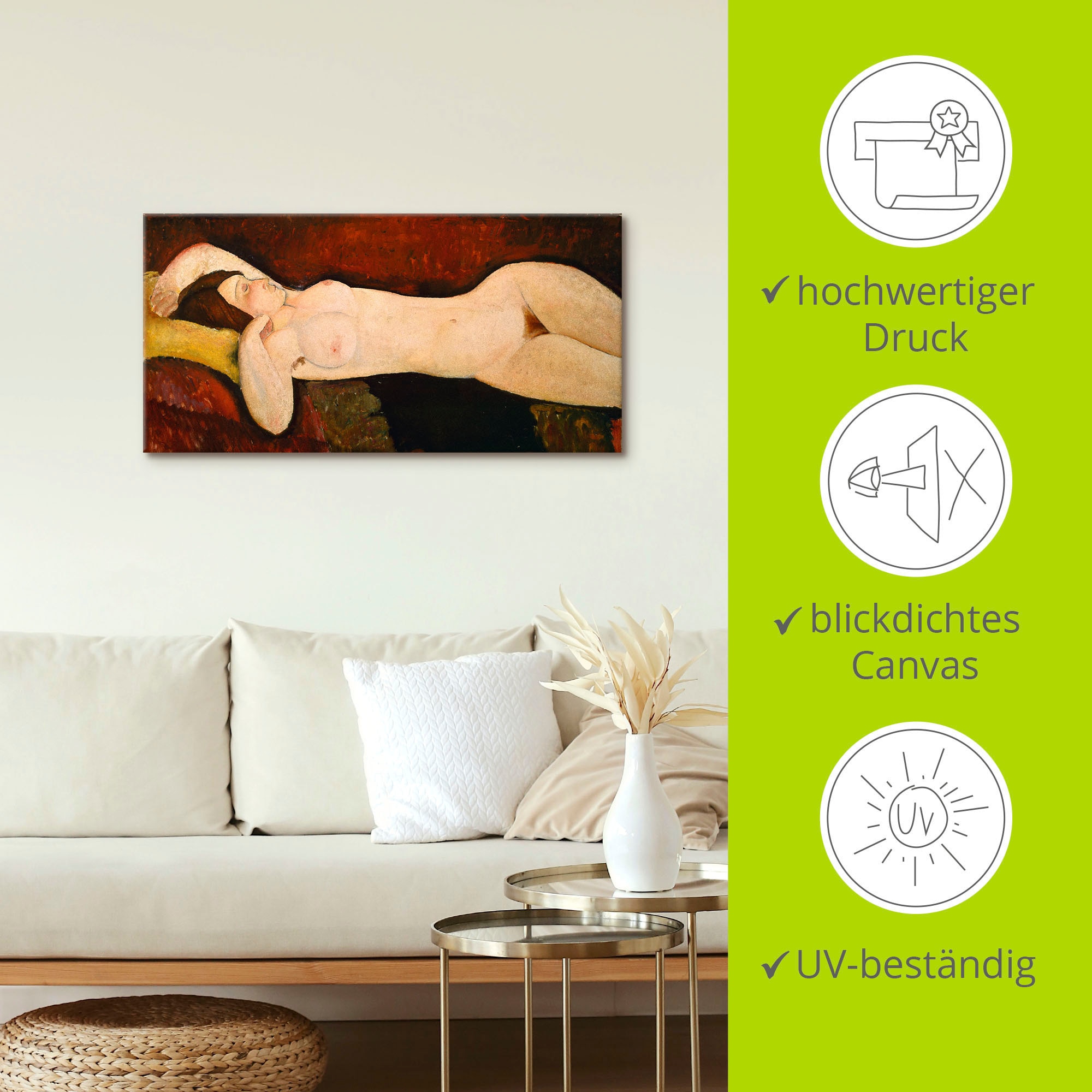 Artland Wandbild »Akt einer schlafenden Frau«, Frau, (1 St.), als Leinwandbild, Poster in verschied. Größen