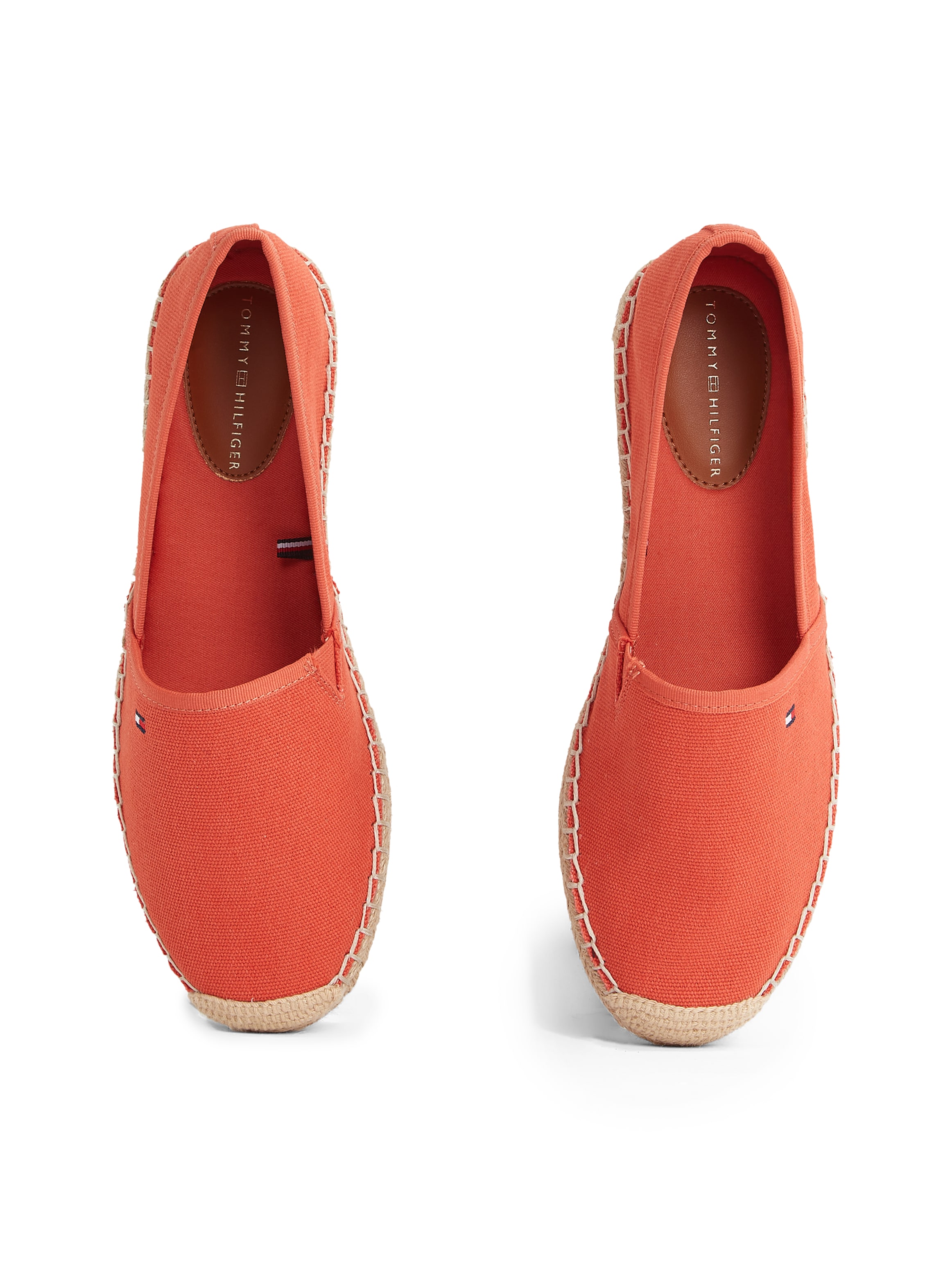 Tommy Hilfiger Espadrille »FLAG CANVAS ESPADRILLE«, Slipper, Flats, Bequemschuh mit Bastbezug und Ziernähten