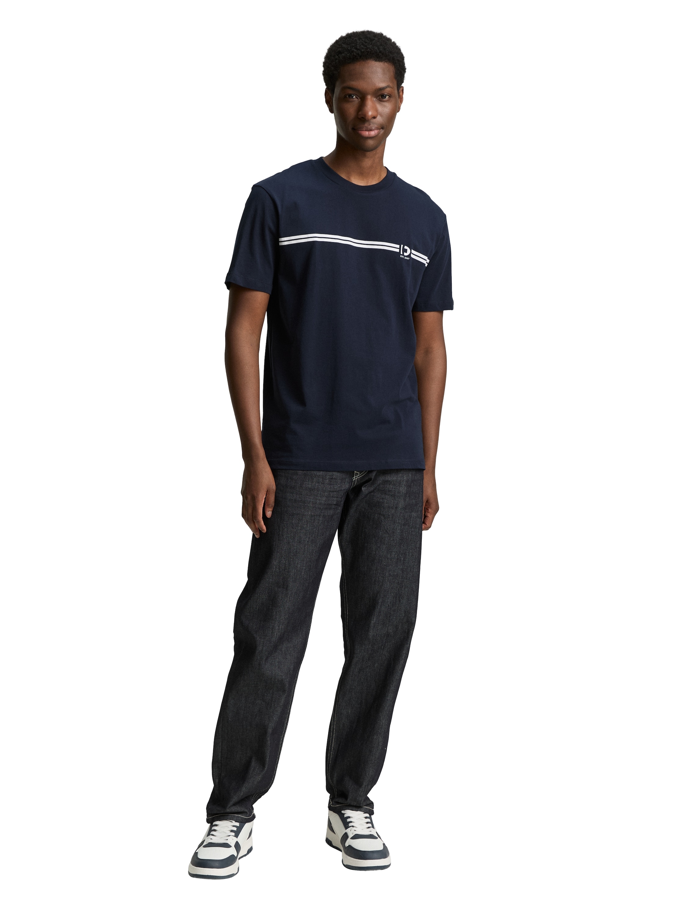 TOM TAILOR Denim T-Shirt, (Packung, 3 tlg.), mit Logo-Print