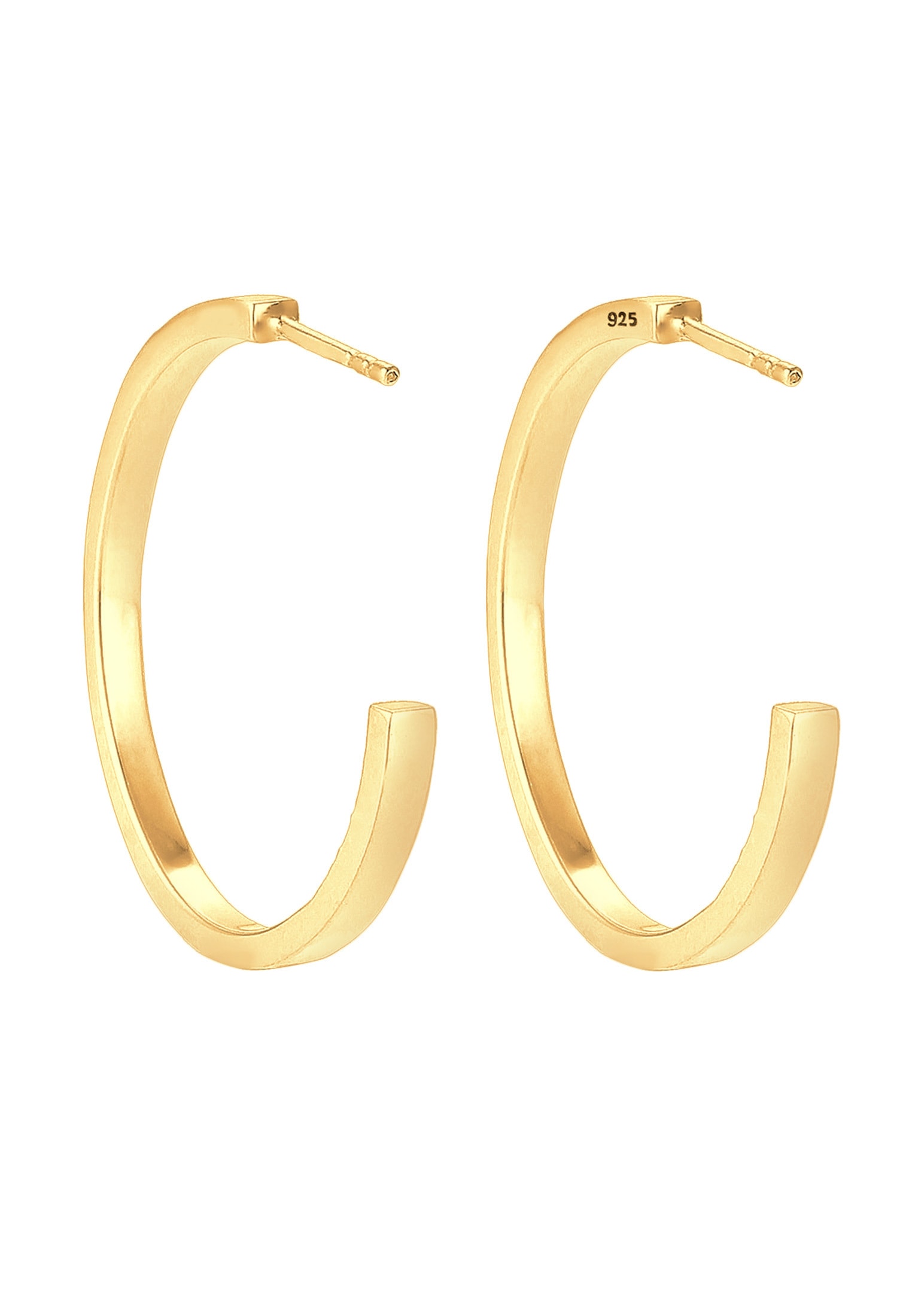 Elli Paar Creolen »Ohrringe Creolen mit Glas Kristallen Weiß 925 Sterling Silber, mit Kristallen von Swarovski®«