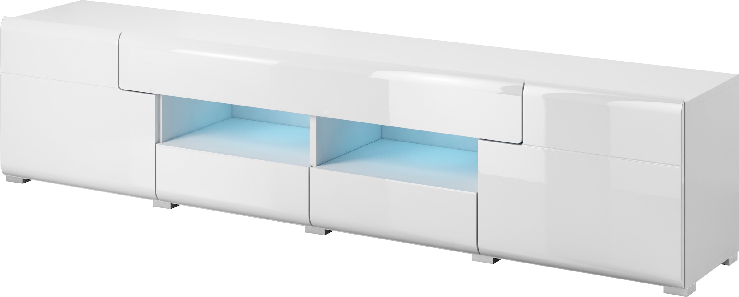 INOSIGN Lowboard »Toledo,Breite 209cm, trendige TV-Schrank mit dekorative Fräsungen«, TV-Board ohne Beleuchtung, TV-Kommode mit viel Stauraum