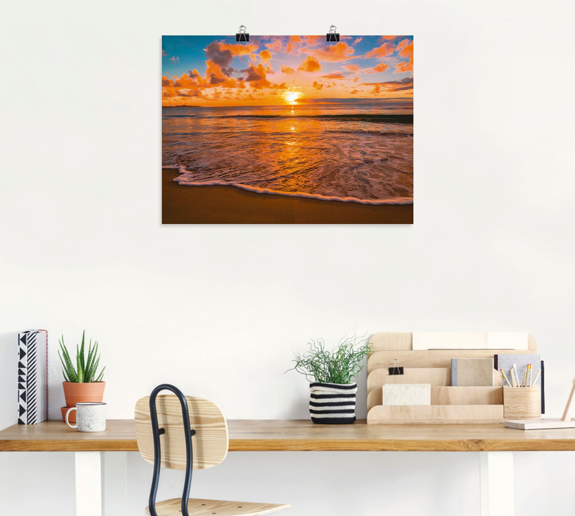 Artland Wandbild »Sonnenuntergang am Strand«, Sonnenaufgang & -untergang, (1 St.), als Leinwandbild, Poster in verschied. Größen