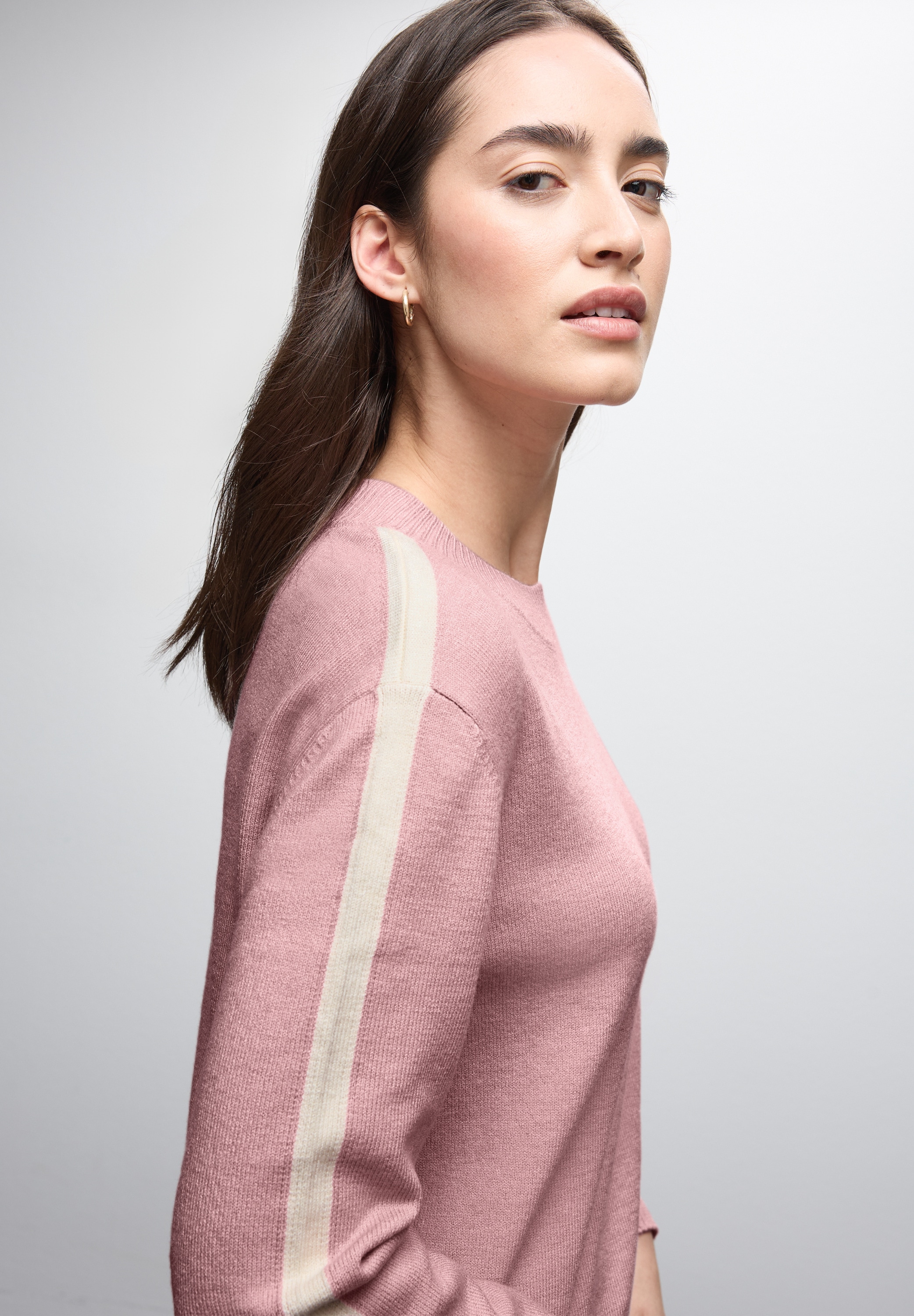 STREET ONE Rundhalspullover mit Rippbündchen