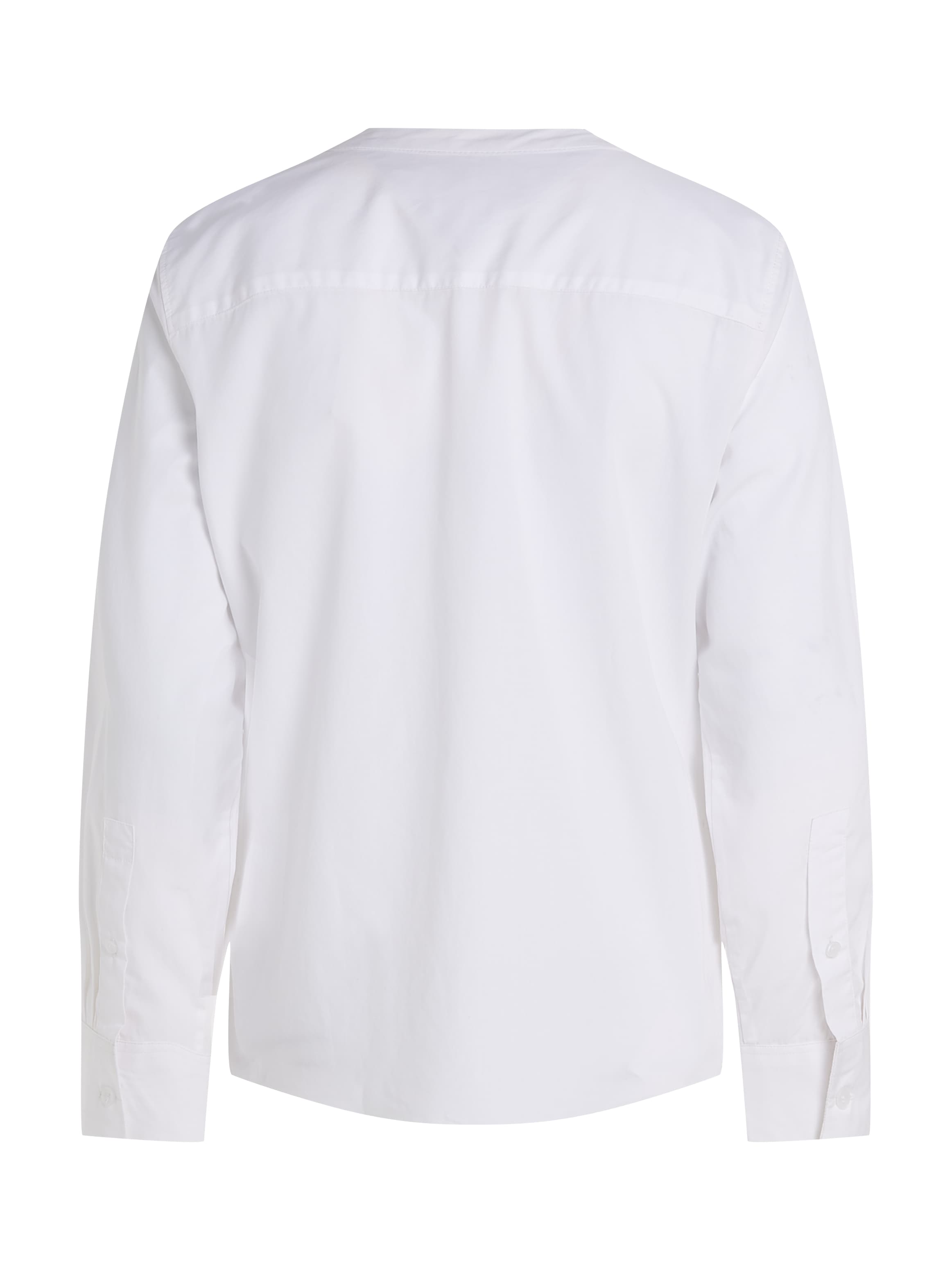 Tommy Hilfiger Shirtbluse »COLLARLESS POPLIN REGULAR SHIRT«, mit Tommy Hilfiger Flagge