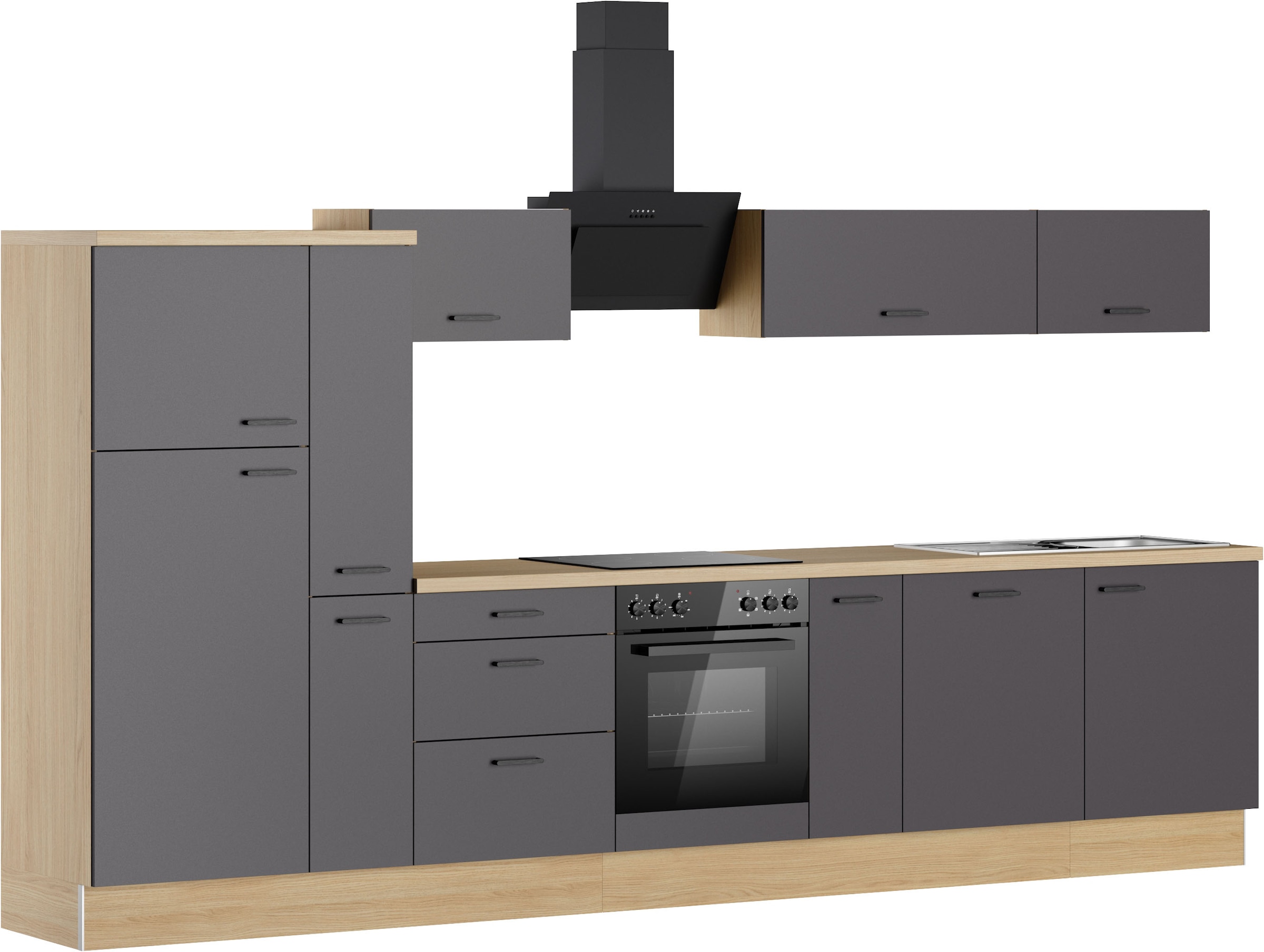 KOCHSTATION Küchenzeile »KS-Sion« Breite 360 cm, schnelle Montage mit OPTIsnap, wahlweise mit E-Geräten