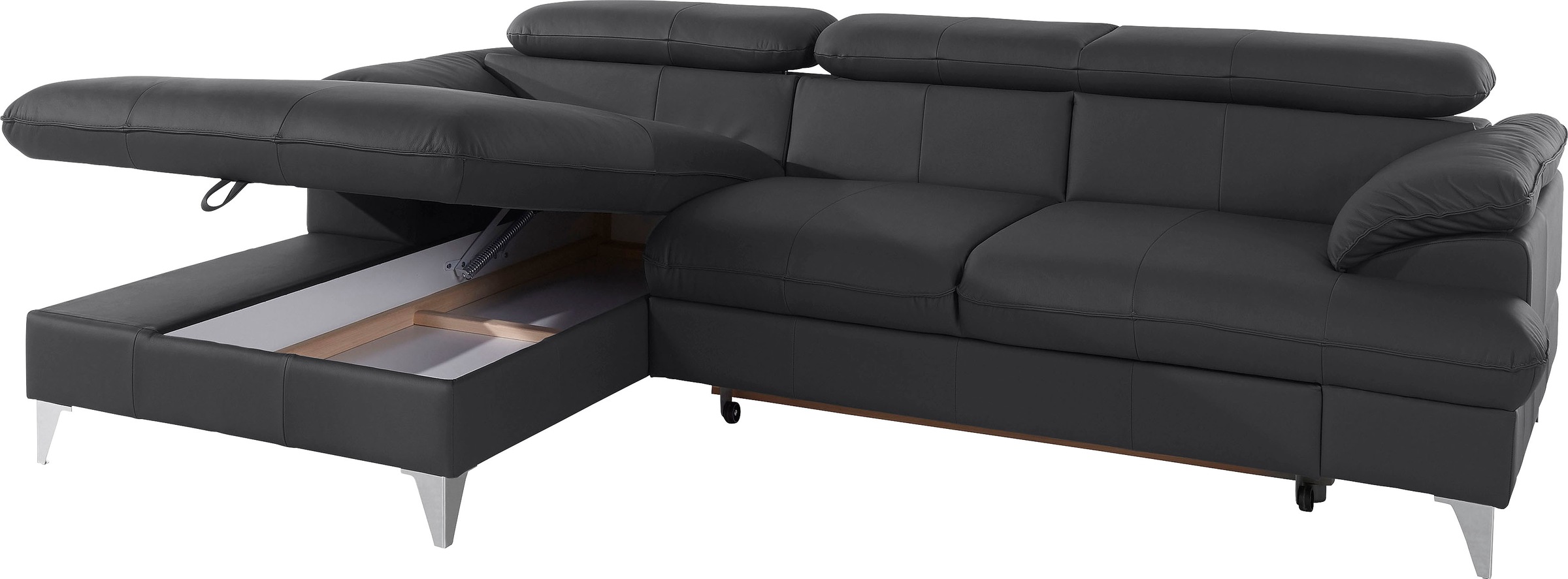 COTTA Polstergarnitur »Caluso L-Form«, (2 tlg.), Set bestehend aus: Ecksofa mit Kopfteilverstellung & Hocker