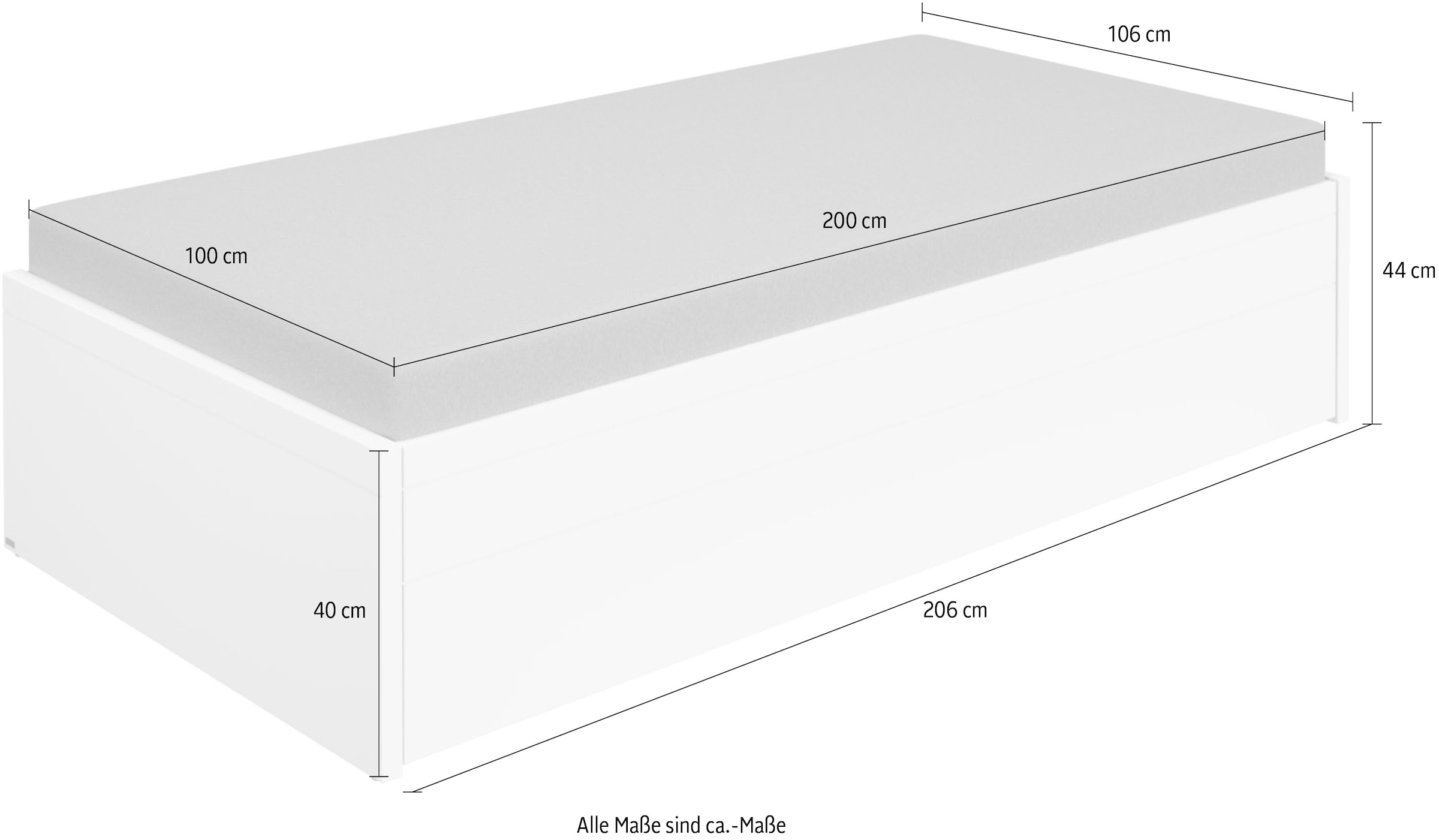 PAIDI Jugendbett »FLYNN in verschiedenen Ausführungen, Ausziehbett mit 2 Liegeflächen«, Gästebett, Metallgestell inkl. Lattenroste, 2-in-1 Funktionsbett