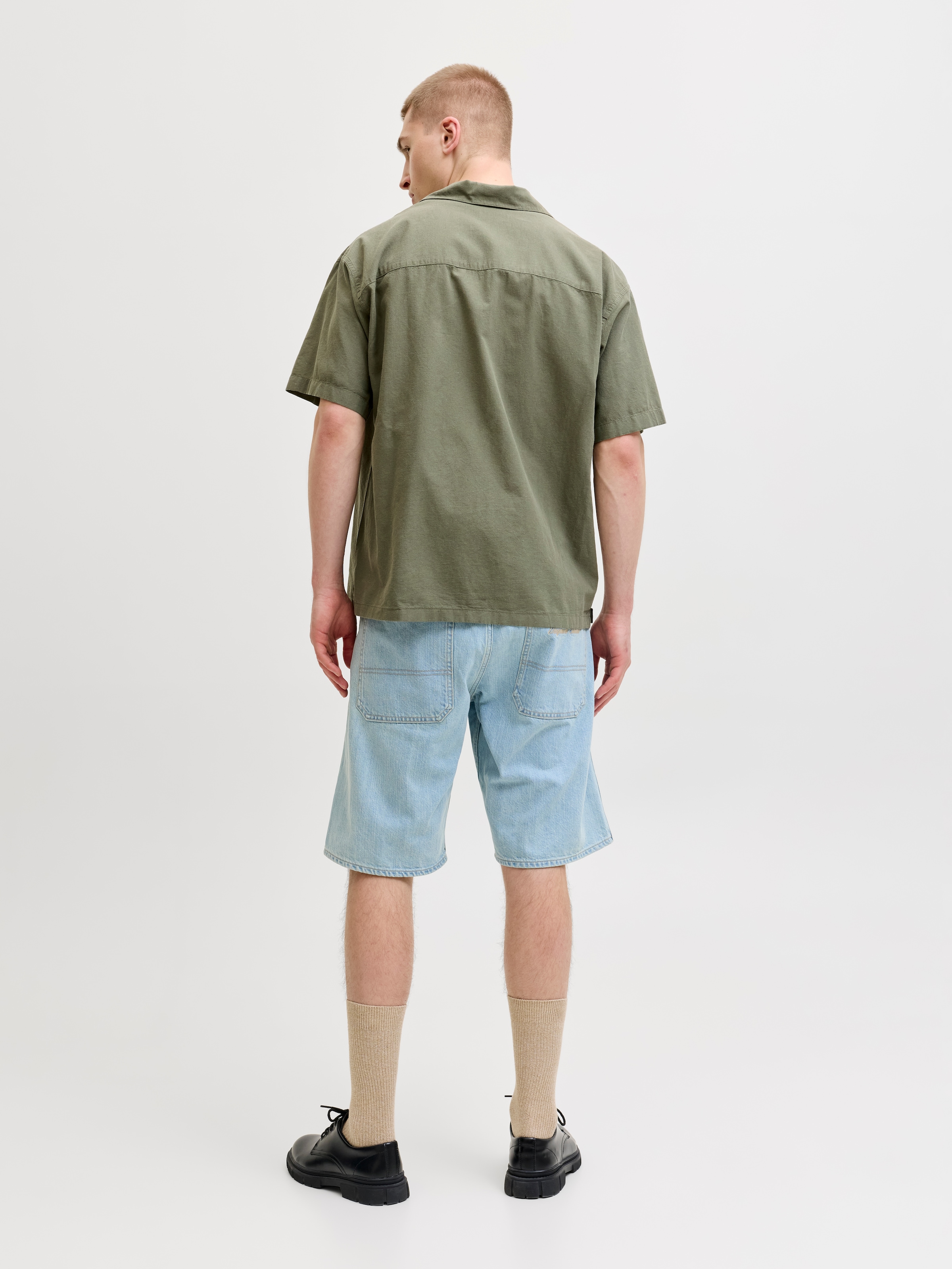 Jack & Jones Kurzarmhemd »JJEBREEZE LINEN BLEND RESORT SHIRT SS SN« mit Knopfleiste