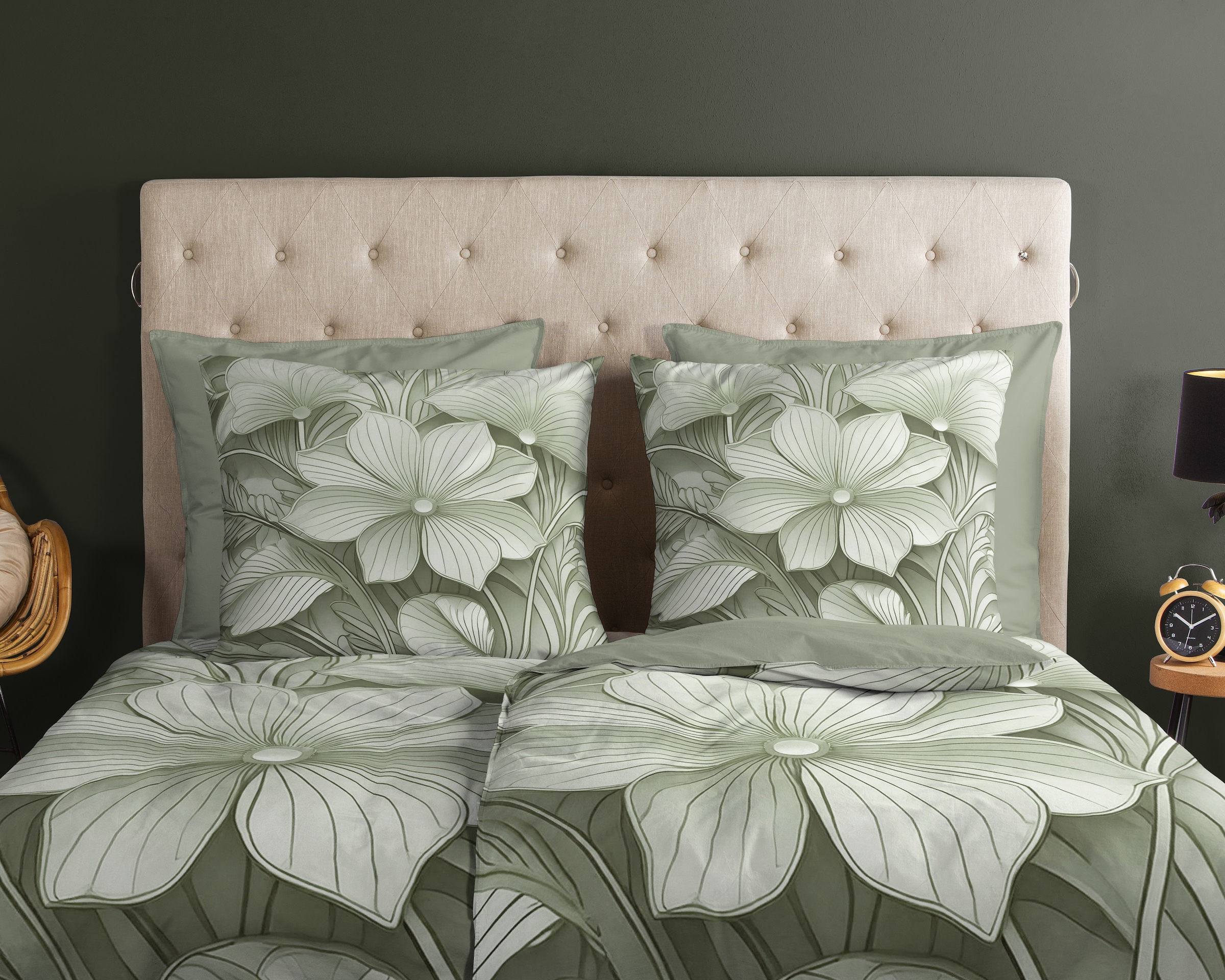 good morning Wendebettwäsche »Artdeco«, 100% Baumwolle, Renforcé, Reißverschluss, Wendeoptik, Blumen
