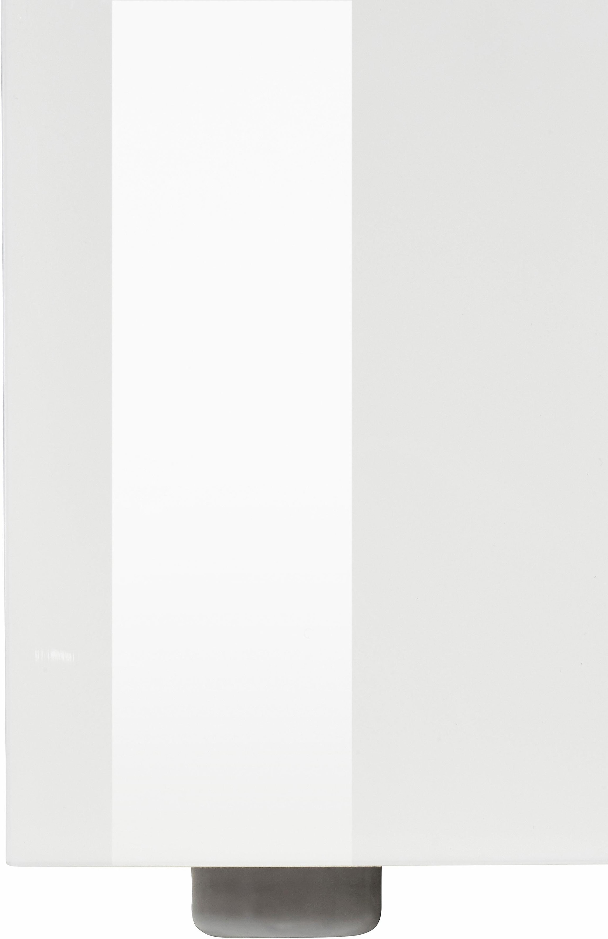 INOSIGN Wohnwand, (Set, 4 St., Set besteht aus 1 Hängevitrine, 1 Vitrine, 1 Lowboard und 1 Wandregal), weiß Korpus/ Front in Hochglanz, ohne Beleuchtung