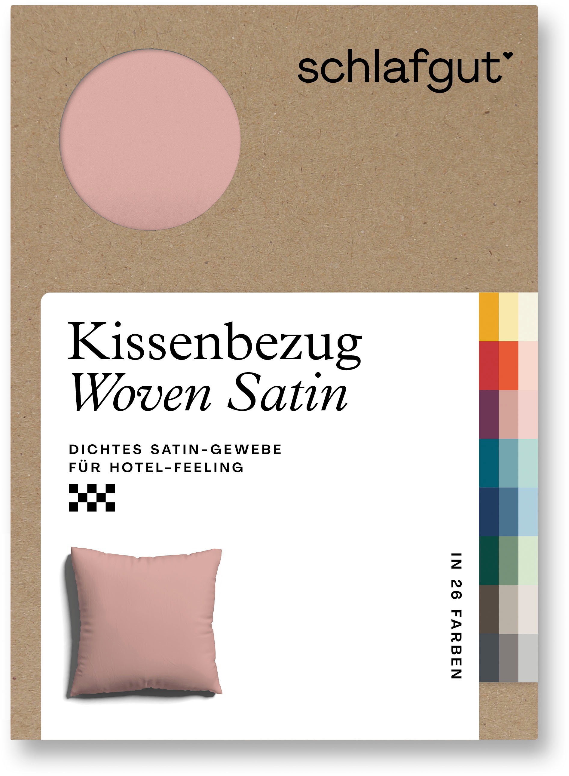 Schlafgut Kissenbezug »Woven Satin aus Mako-Baumwolle, langlebig, pflegeleicht, dicht gewebt«, (1 St.), Kissenhülle mit Reißverschluss, passender Bettbezug erhältlich