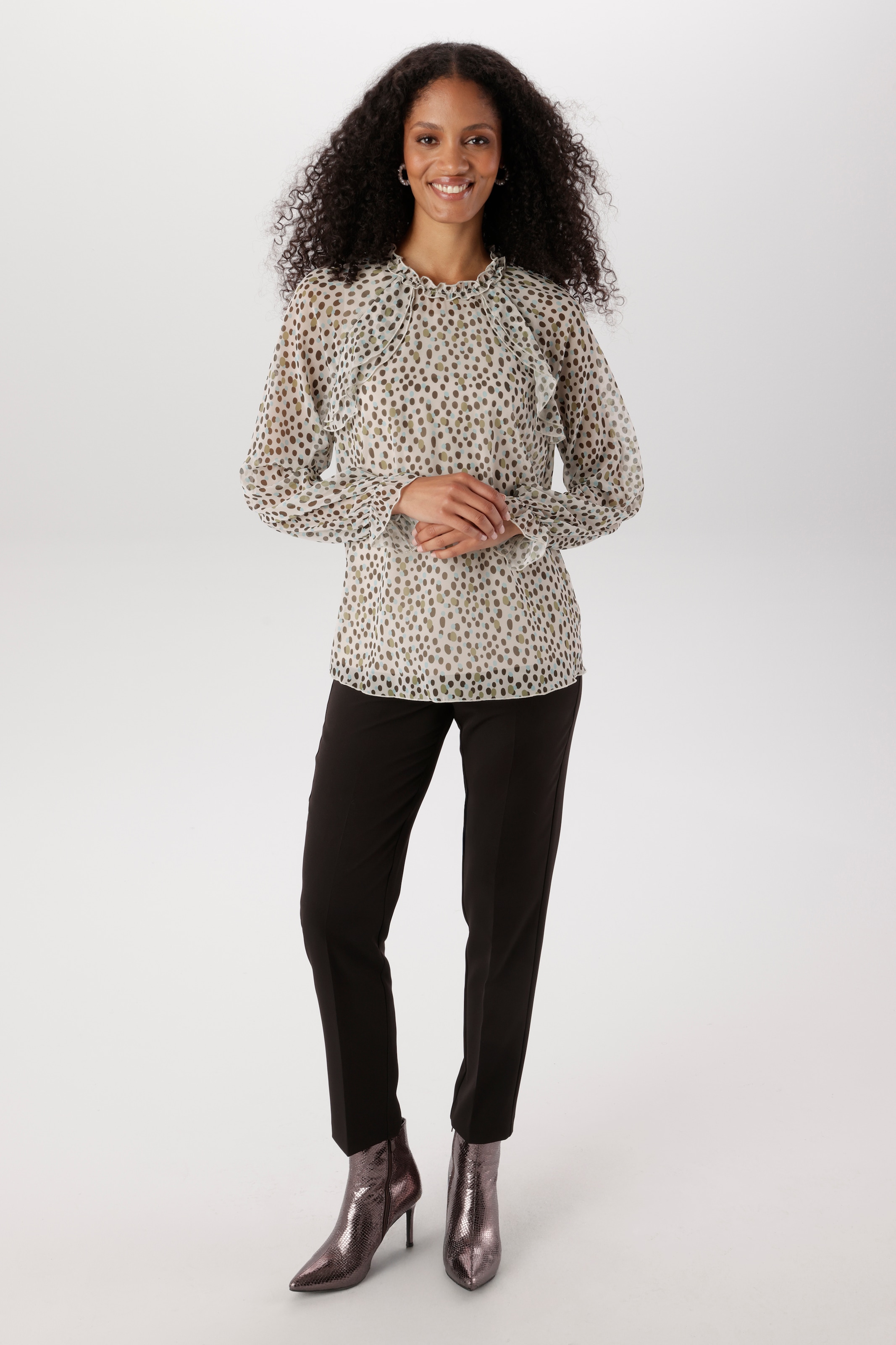 Aniston SELECTED Chiffonbluse 2 dezent transparent und mit Unterziehtop - NEUE KOLLEKTION