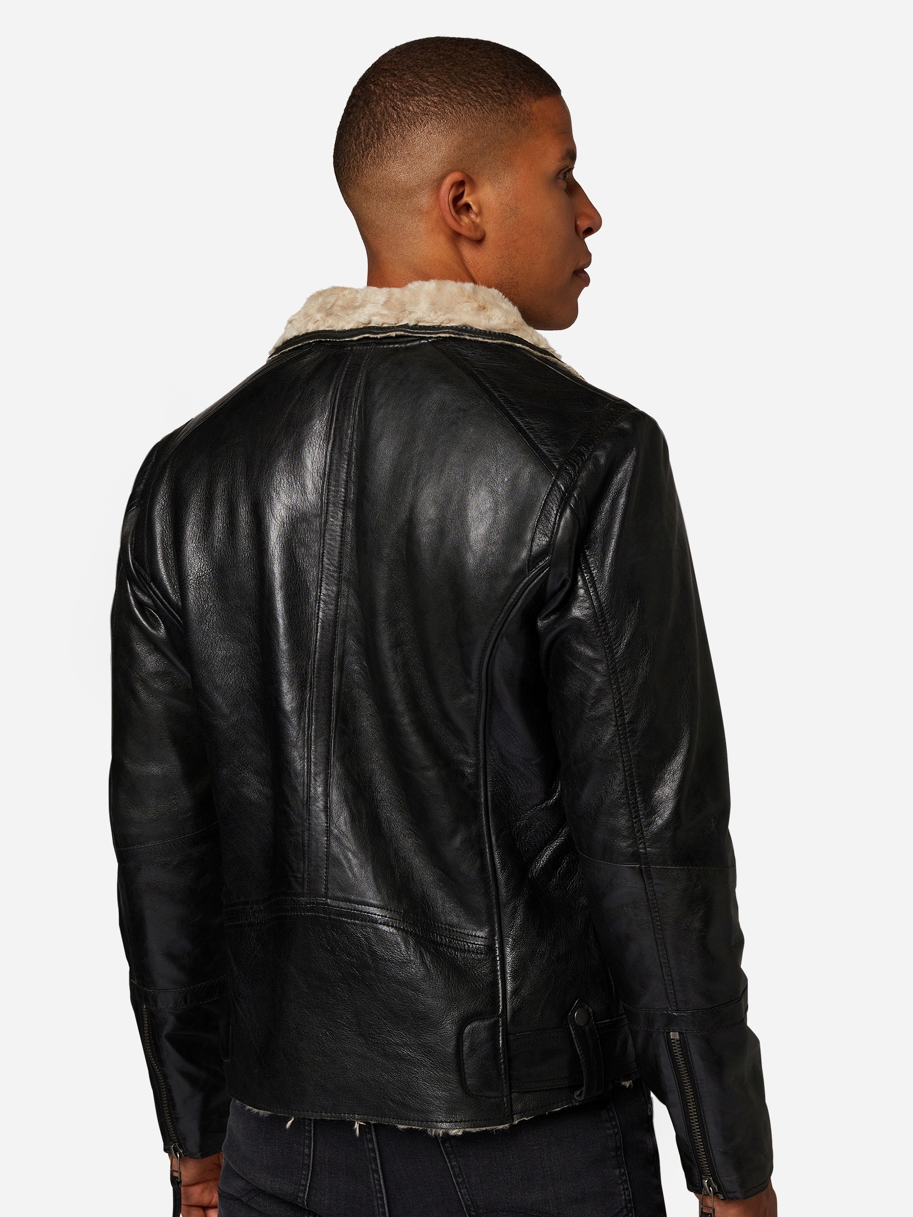 RICANO Bikerjacke »Lederjacke Harlem« ohne Kapuze Handgefertigt aus echtem Leder