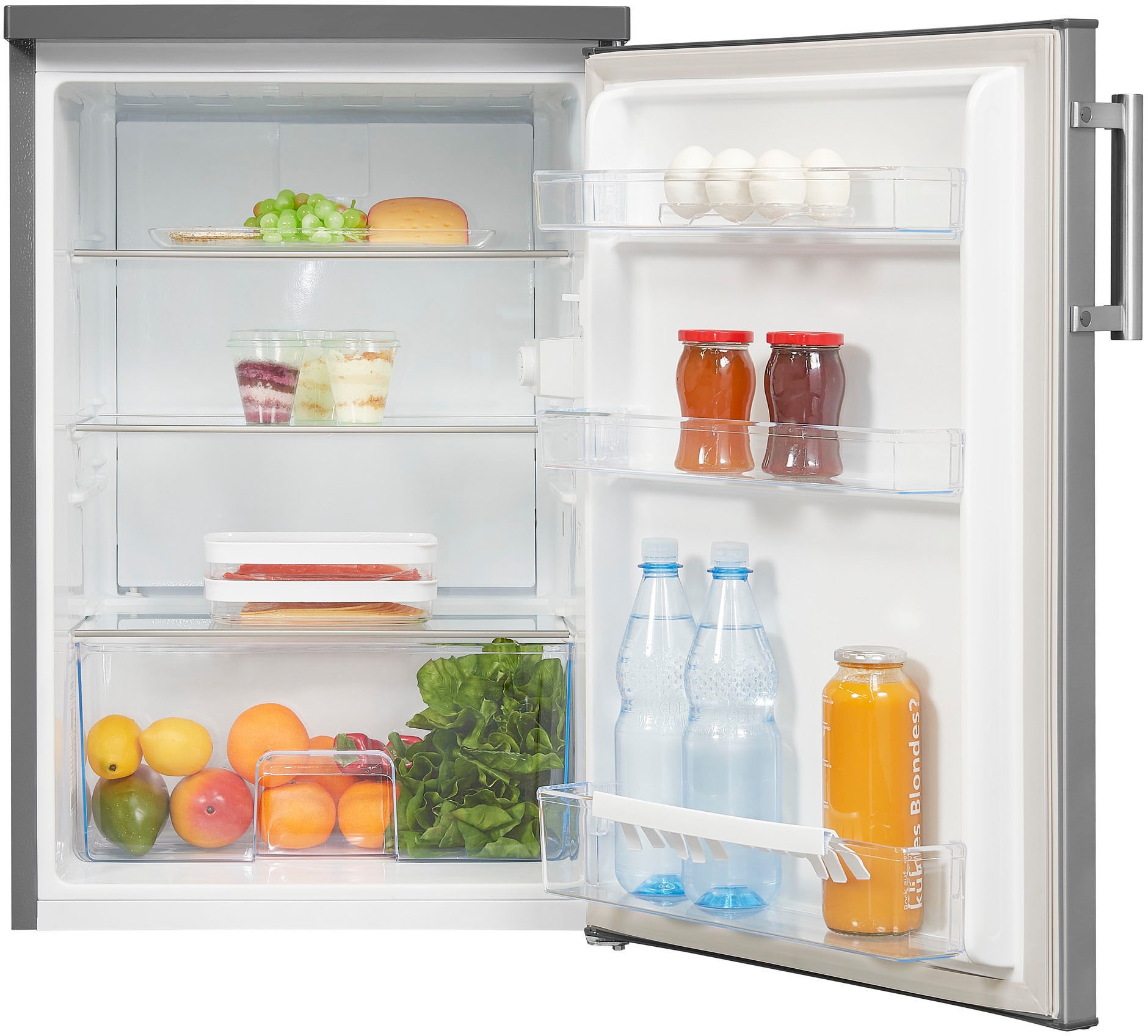 exquisit Kühlschrank »KS16-V-H-010D inoxlook«, Energieeffizienzklasse D, 133 Liter Nutzinhalt