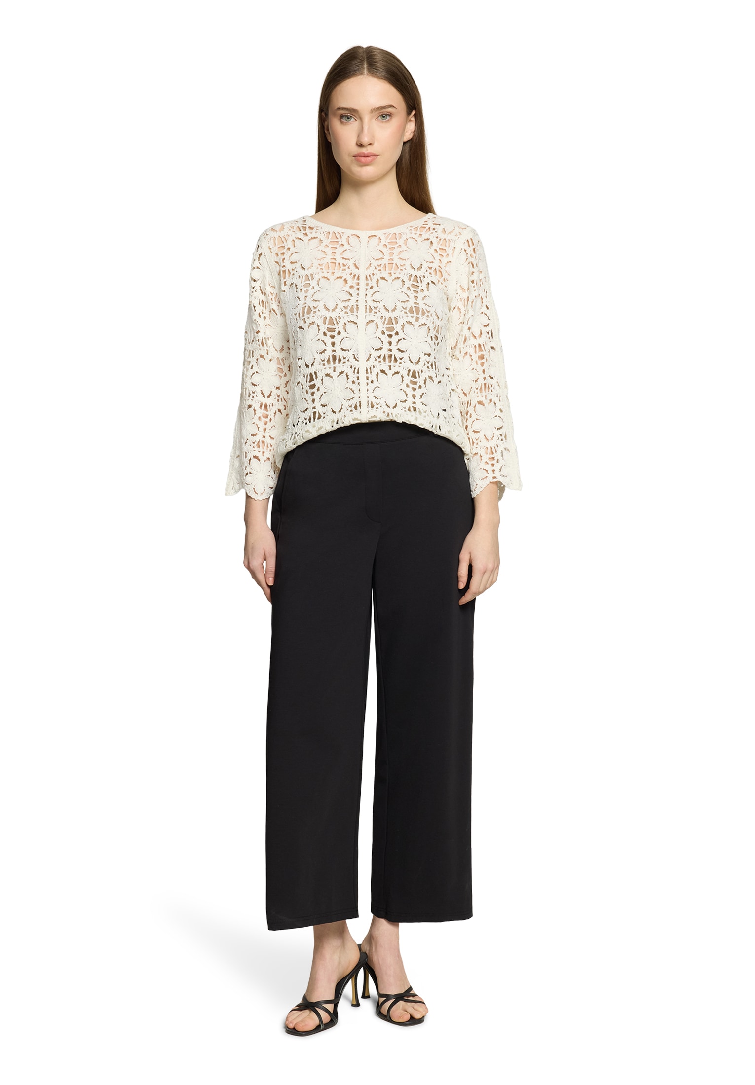 Betty Barclay Rundhalspullover »Lochstrick-Pullover mit U-Boot-Ausschnitt«