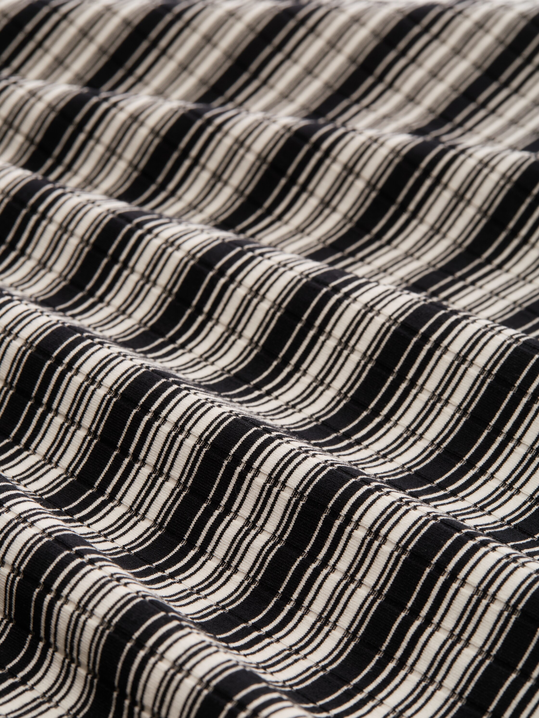 TOM TAILOR Denim Sommerkleid Ohne Taschen Sommerkleid im Streifen-Look