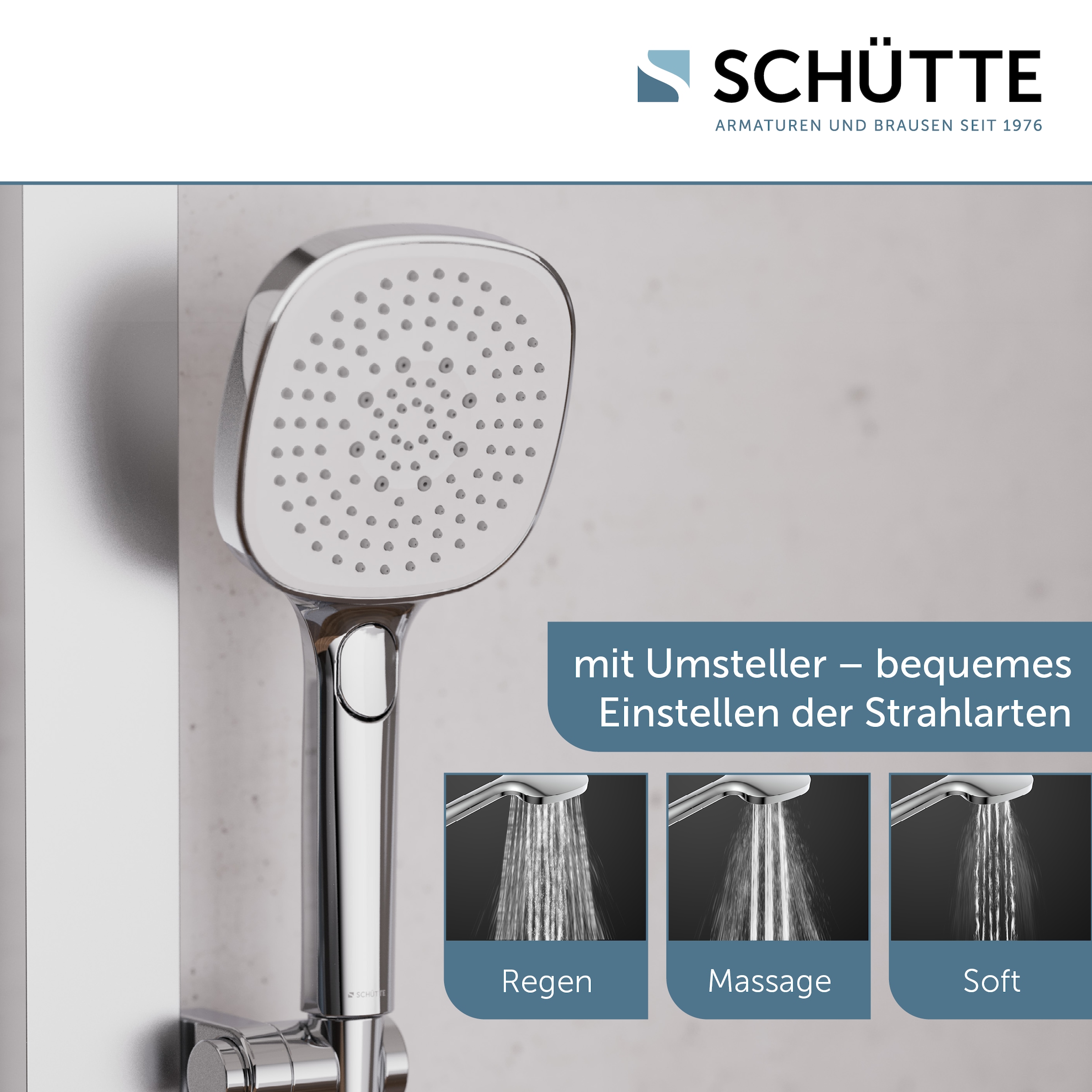 Schütte Brausegarnitur »LA PALMA« Komplett-Set,  Regendusche, mit Antikalk-Beschichtung, wassersparend