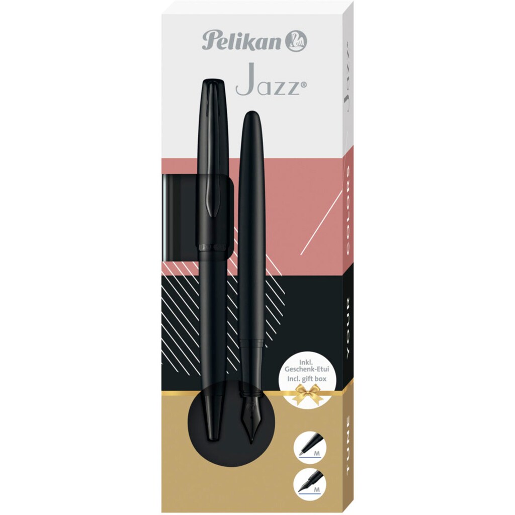 Pelikan Füllhalter »Jazz® Noble Elegance, carbon schwarz«, (Set), mit Kugelschreiber
