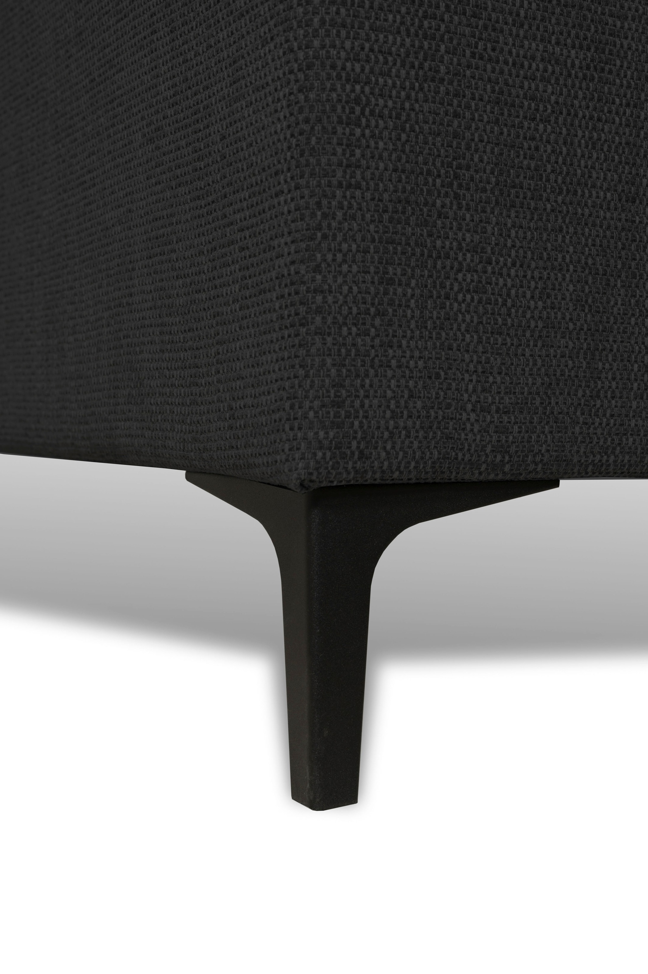 Places of Style Wohnlandschaft »XXL Sofa Oland, Struktur, Flachgewebe, Luxus-Microfaser, Boucle«, U-Form, 345 cm, Wellenunterfederung, Skandi-Design, Metallfüße