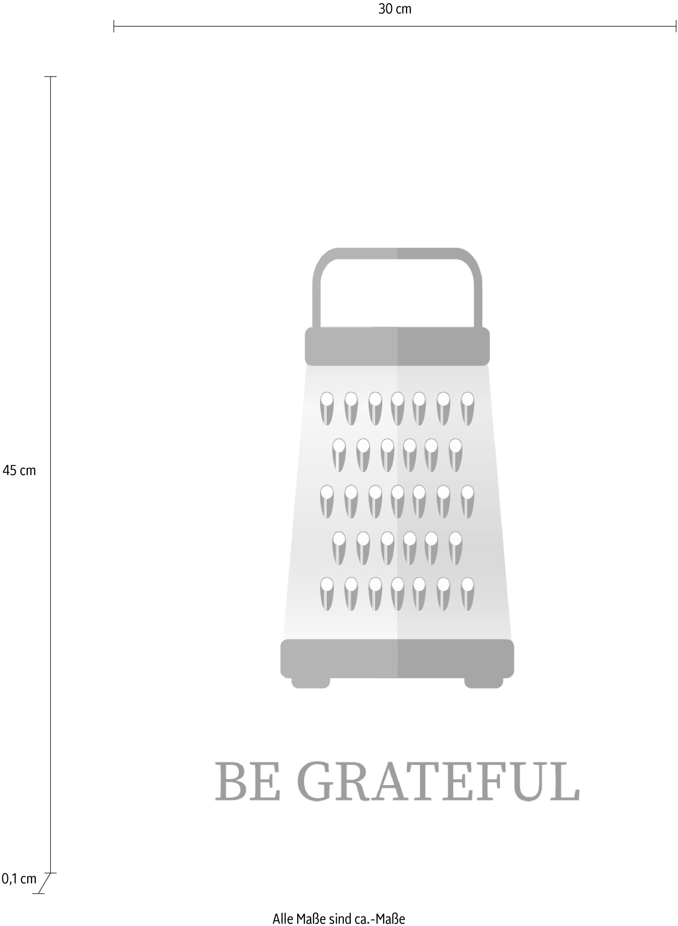queence Wanddekoobjekt »BE GRATEFUL«, Stahlschild, Blechschild, Spruch, Witzig, Wanddeko, retro, 20x30cm