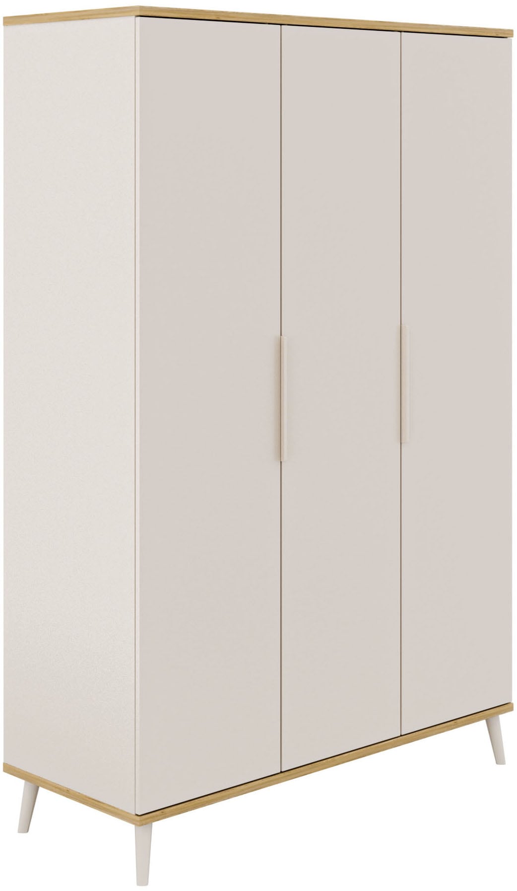 YUNY by PAIDI Kleiderschrank »HAZEL in Beige, inkl. Kleiderstangen und Einlegeböden« B/H/T ca. 95-130/198/52cm, mit 2 oder 3 Türen,  stabiler Drehtürenschrank aus Holz, mit Soft-Close-Funktion