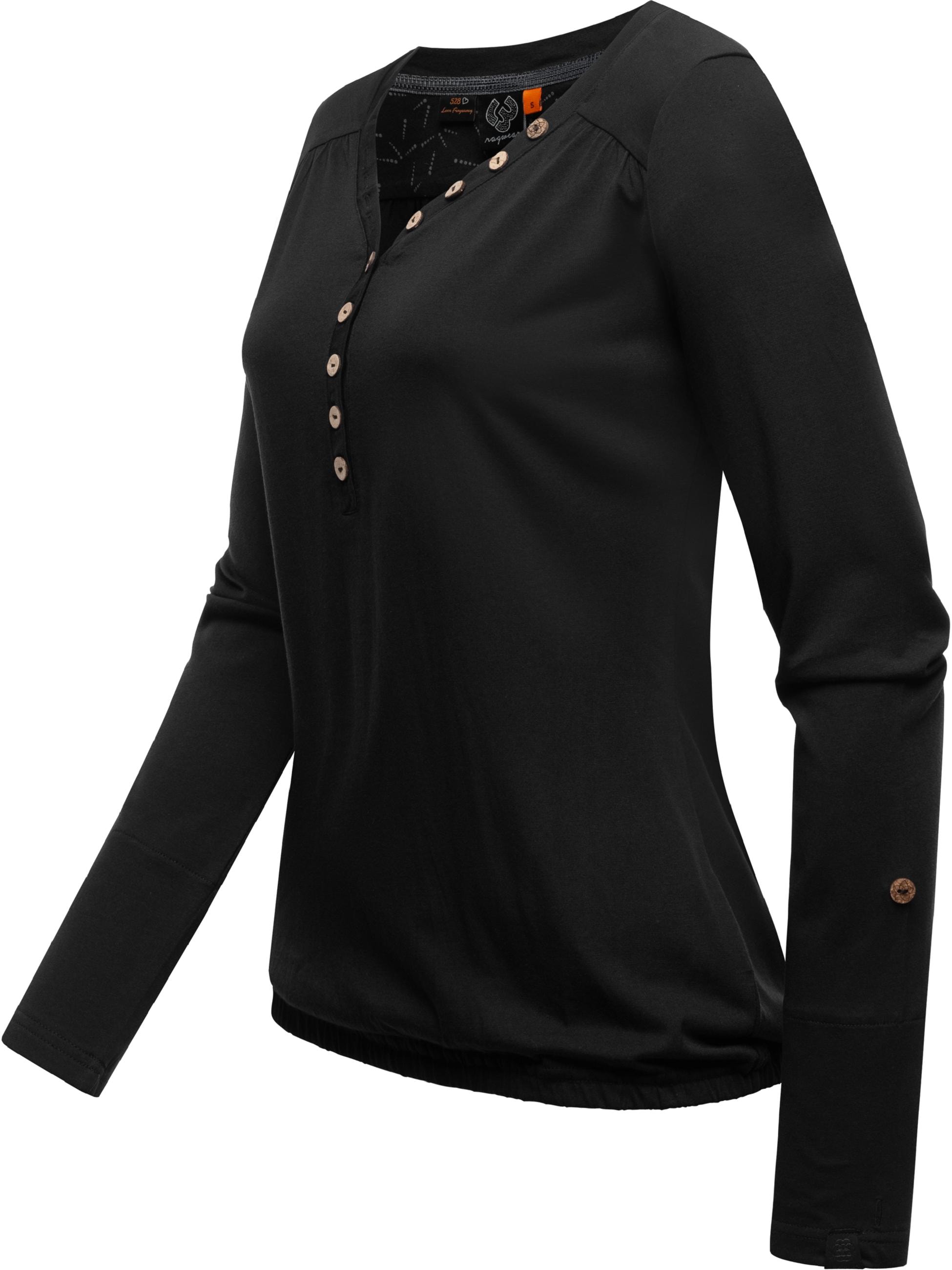 Ragwear Langarmshirt »Langarmshirt Pinchi«, Stylisches Damen Longsleeve mit Knöpfen