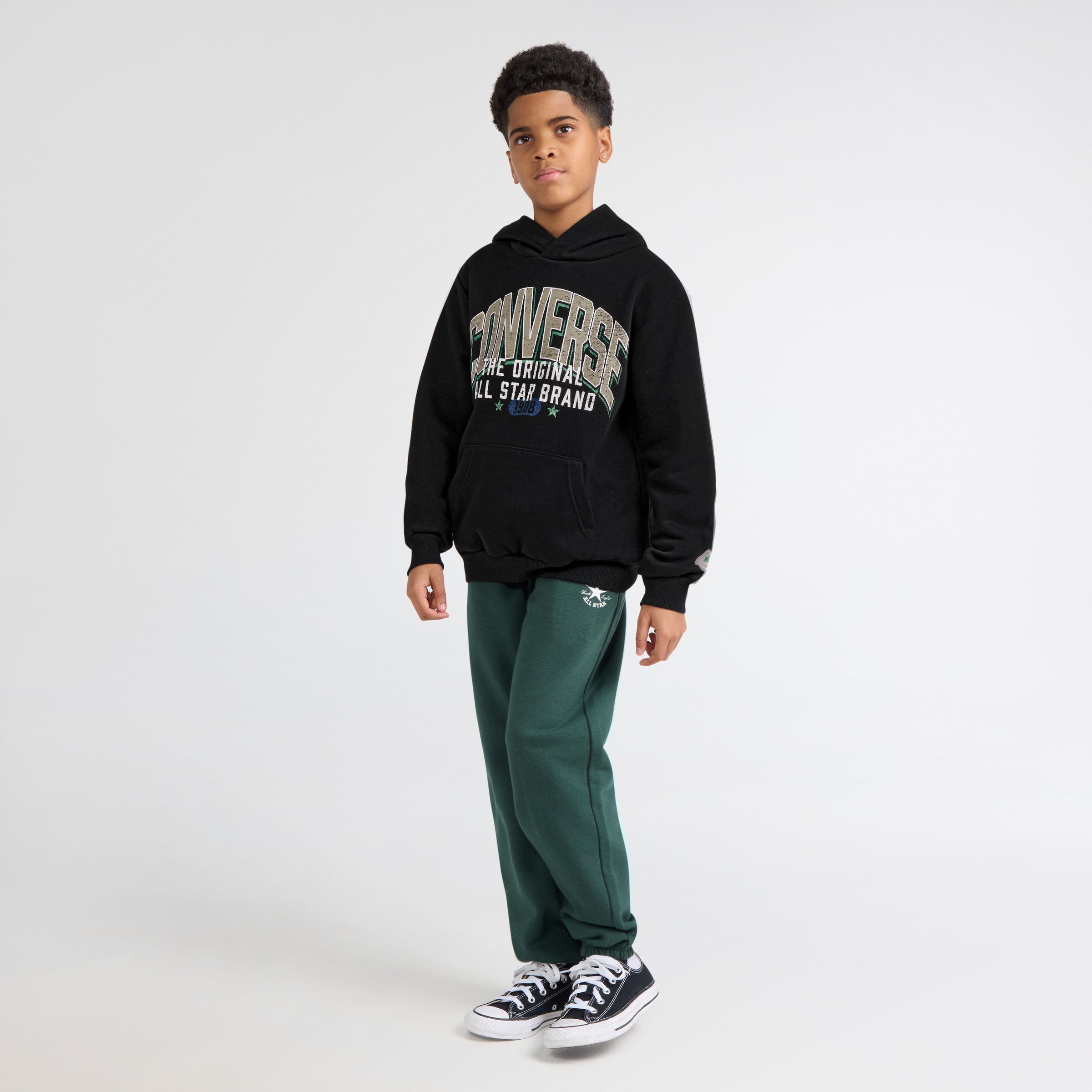 Converse Kapuzensweatshirt »CNVB VARCITY LAYERED HOODIE«, mit warmem Fleece-Material, für Kinder, aus Baumwolle und Polyester

