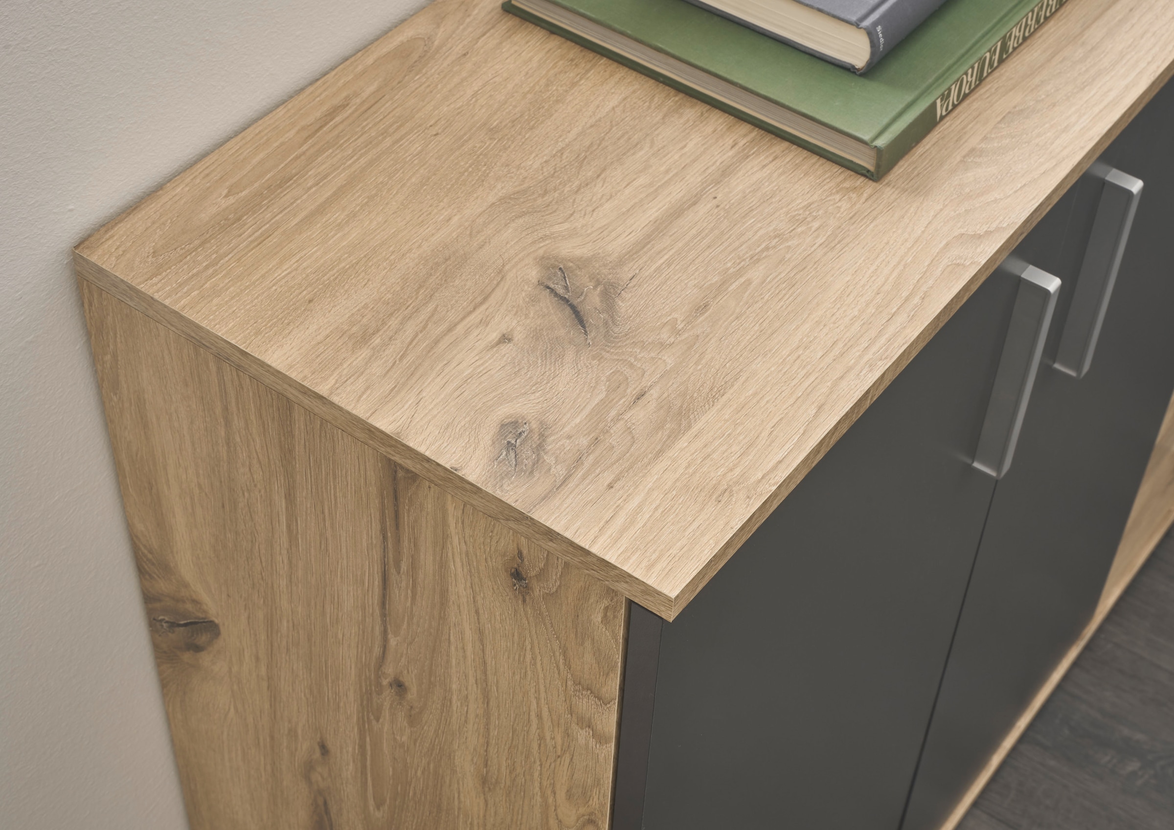 HBZ Kommode »BC-Drift-2, Universalschrank Stellmaß BxHxT 80x84x35 cm«, (1 St.), Kommode mit 2 Türen, 2 Schubkästen, 1 Einlegeboden
