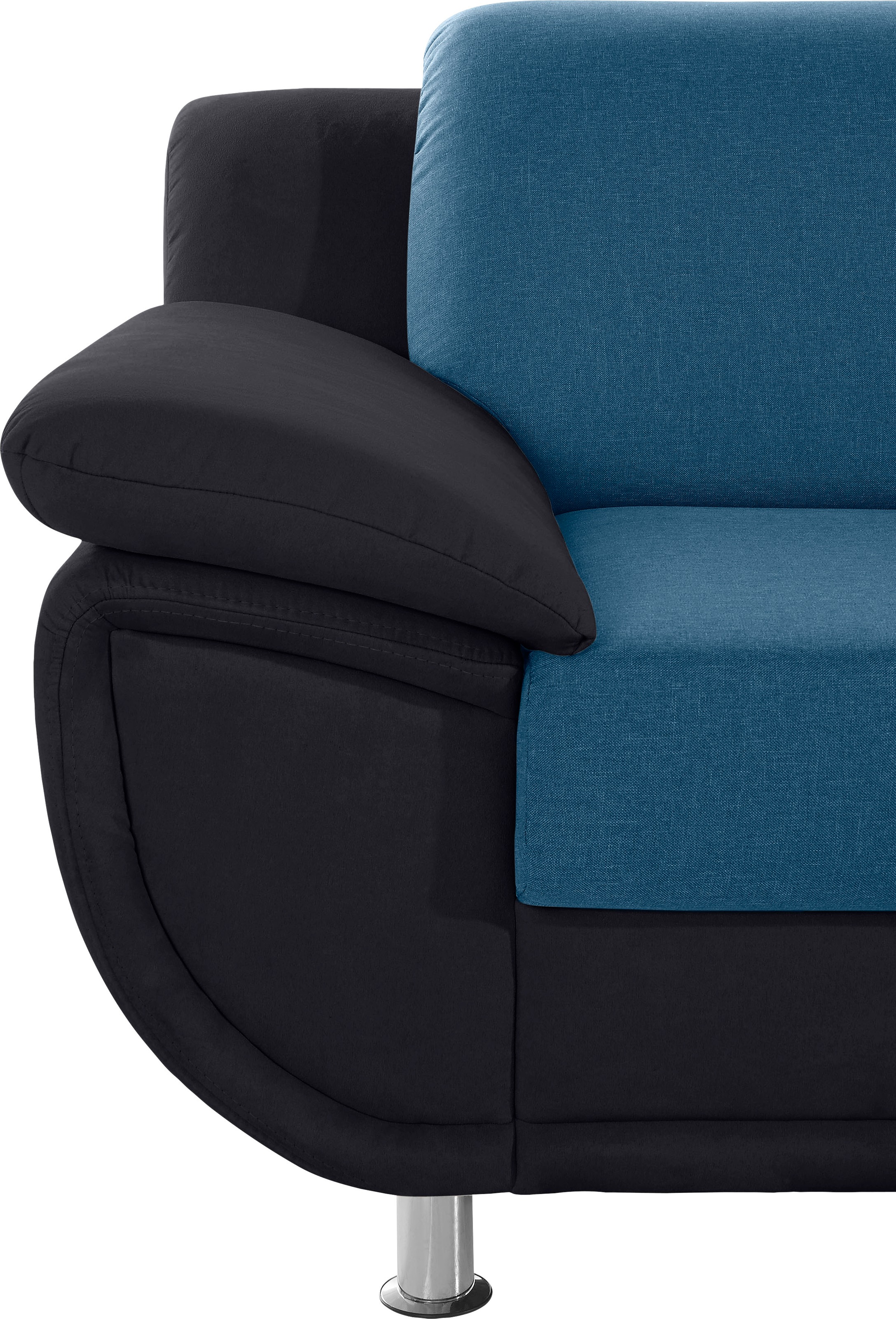 TRENDMANUFAKTUR Ecksofa »Rondo 3, zeitlos und bequem, Materialmix, breite Armlehnen, L-Form«, wahlweise mit Federkern für mehr Komfort, wahlweise mit Bettfunktion