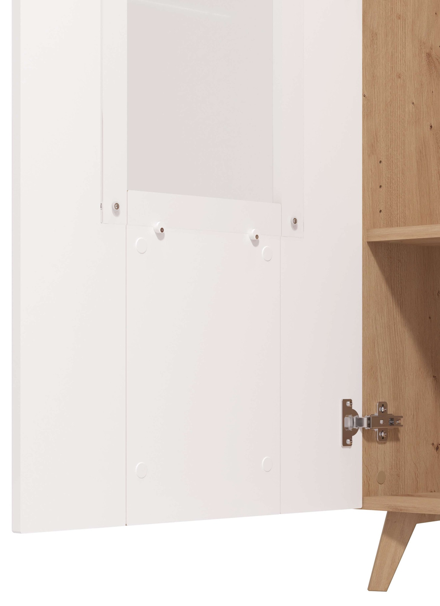 INOSIGN Wohnzimmer-Set »Bretagna Wohnwand, Mediawand, Anbauwand, TV-Wand, Breite 302 cm«, (Komplett-Set, 4 St.), Set besteht aus 2 Vitrinen, TV-Board und Wandregal, in Artisan Eiche