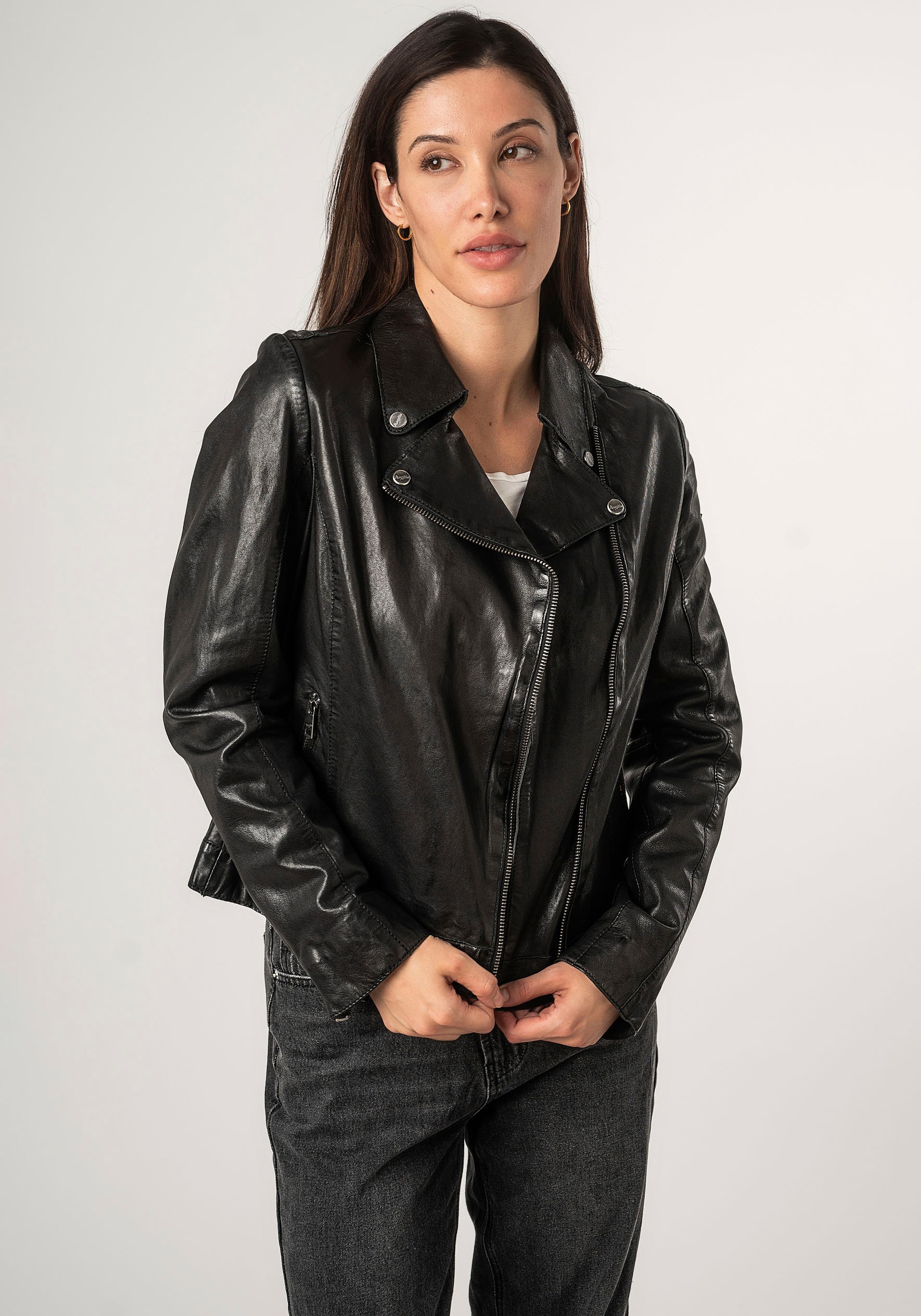 Mauritius Lederjacke »MWFayola«, mit Umlegekragen