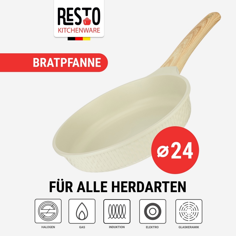 RESTO Kitchenware Bratpfanne »Ran, Universalpfanne mit Antihaftbeschichtung« Aluminiumguss 1 Stk. tlg. Induktion, für alle Herdarten geeignet