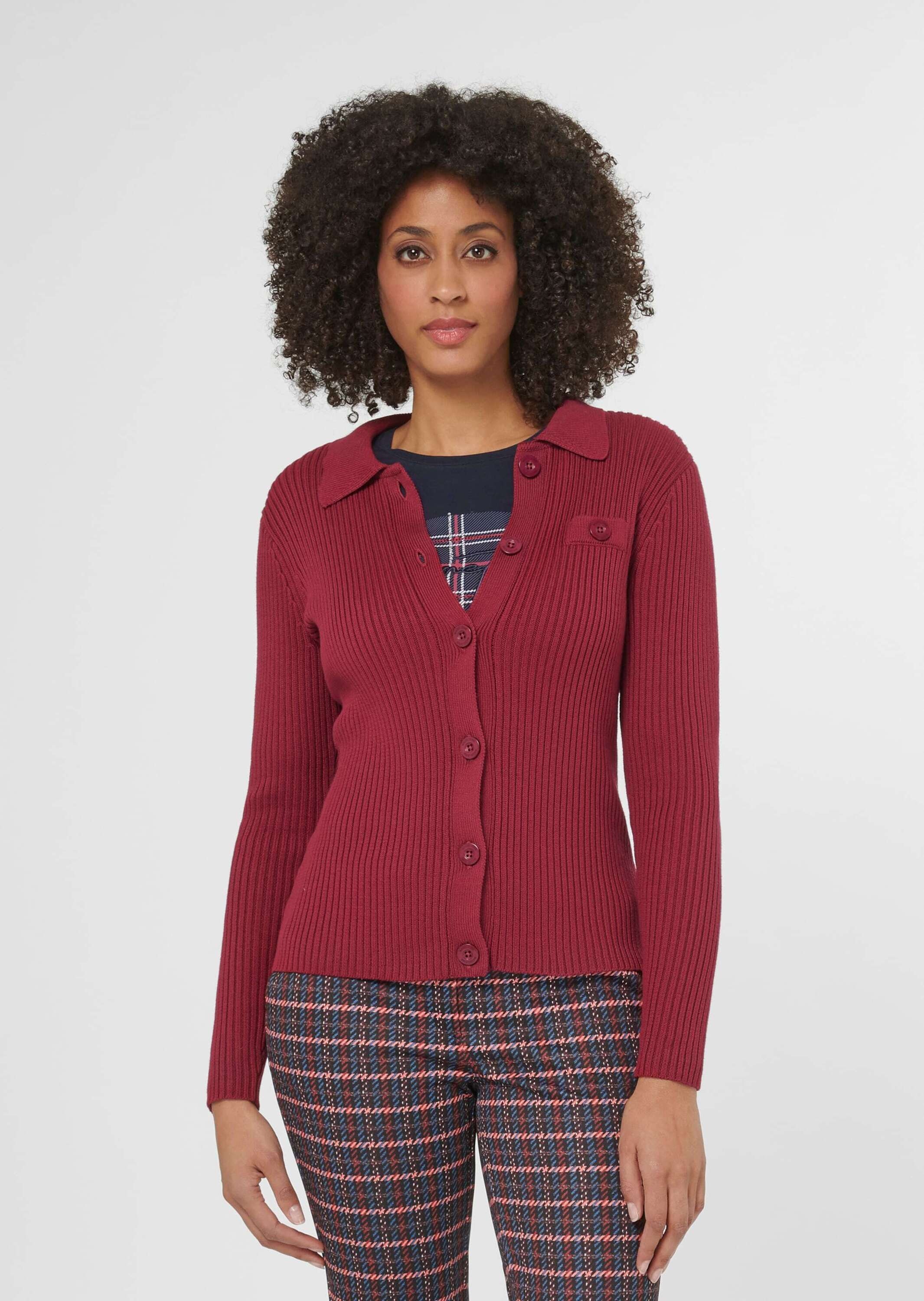MADELEINE Strickjacke »Strickjacke Rippstrick-Jacke mit langen Ärmeln«