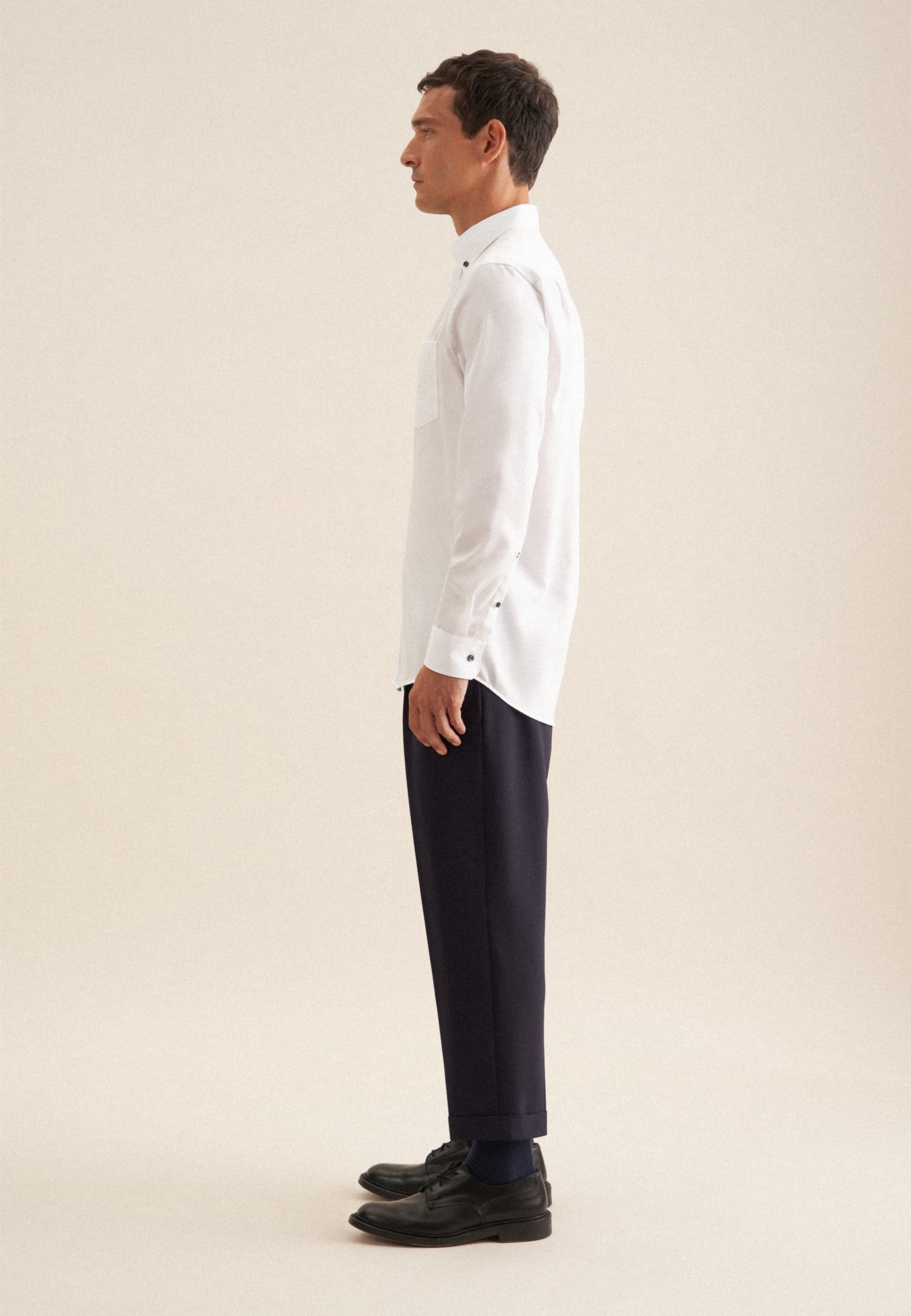 seidensticker Businesshemd »Regular«, Regular Langarm Button-Down-Kragen Uni
