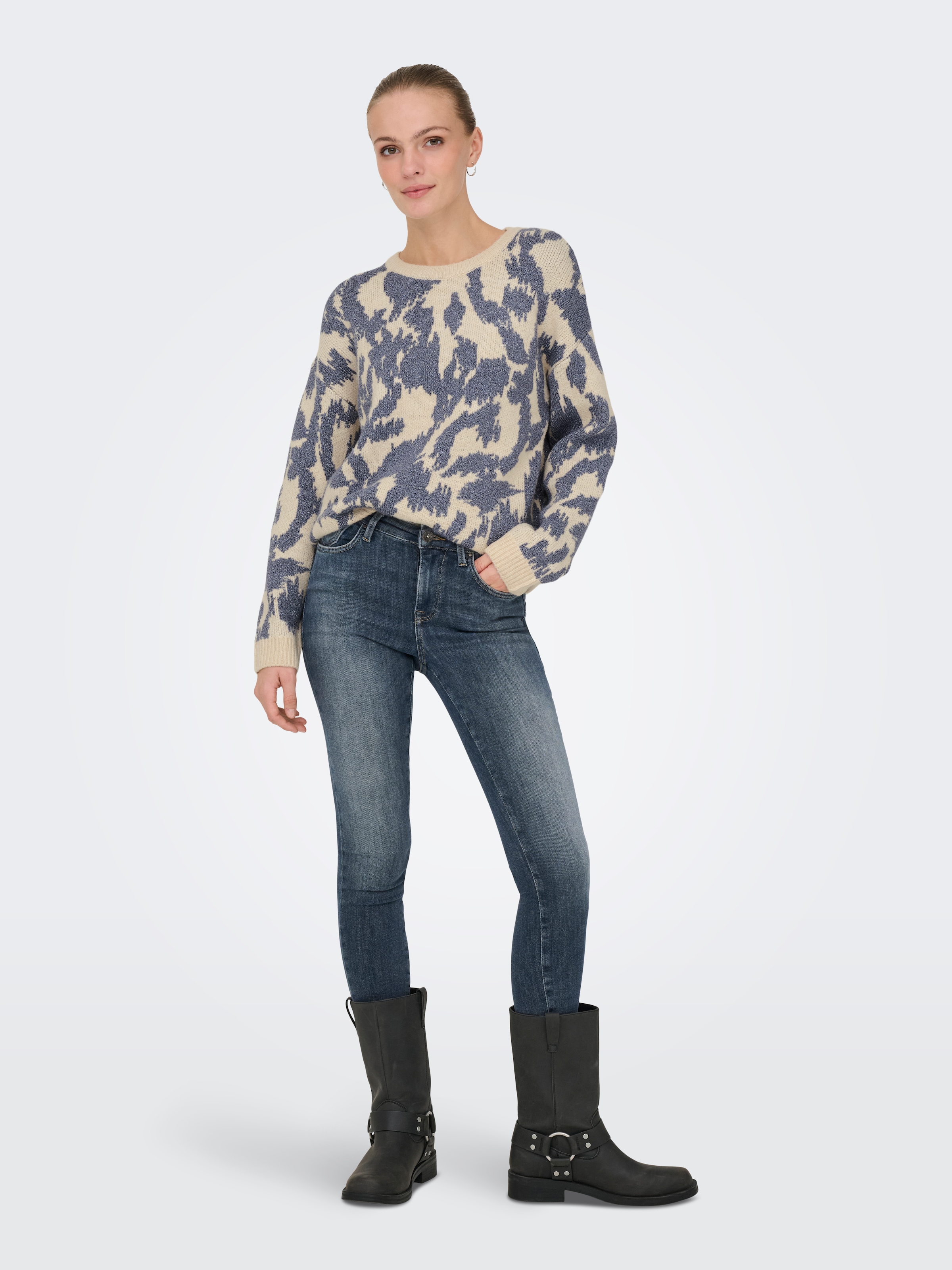 ONLY Strickpullover »ONLGIGI LS GLITTER O-NECK KNT«