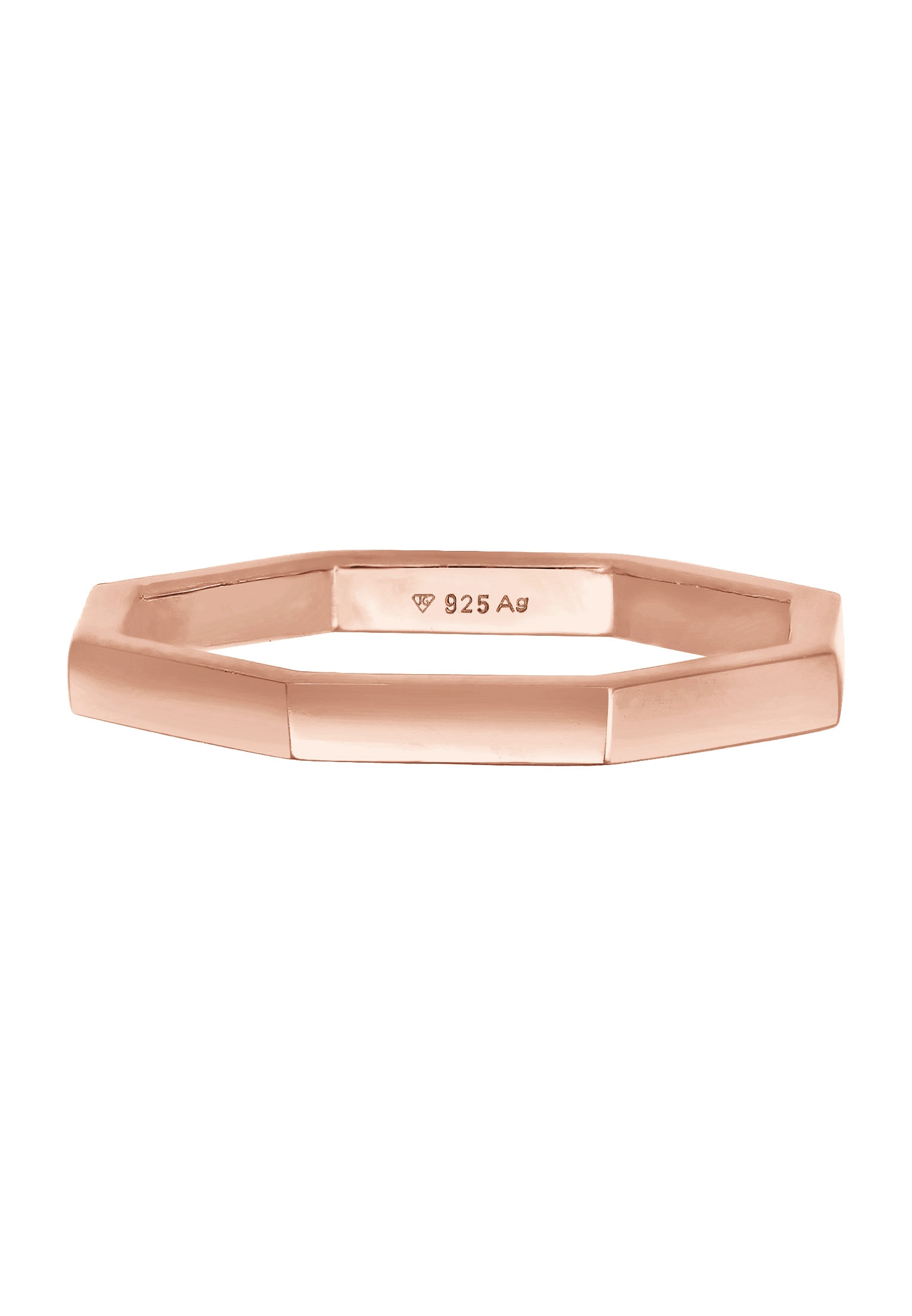Elli Silberring »Ring Pinky Ring Achteckform Mini Ring 925 Silber«