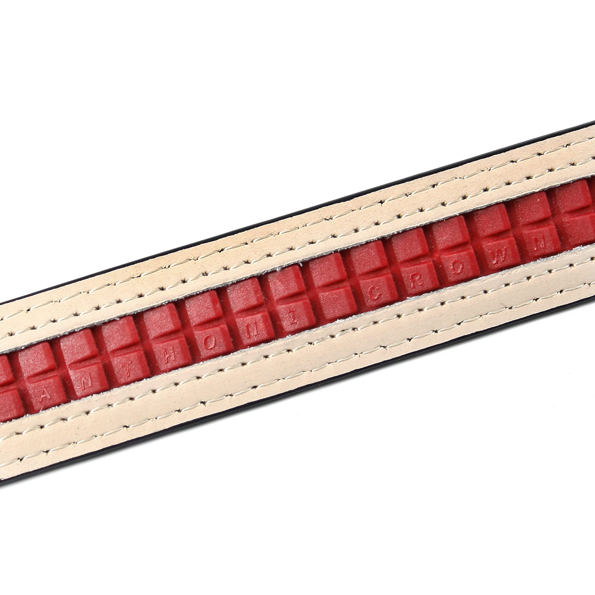 Anthoni Crown Ledergürtel, stilvoll in beige mit silberfarbener Schließe