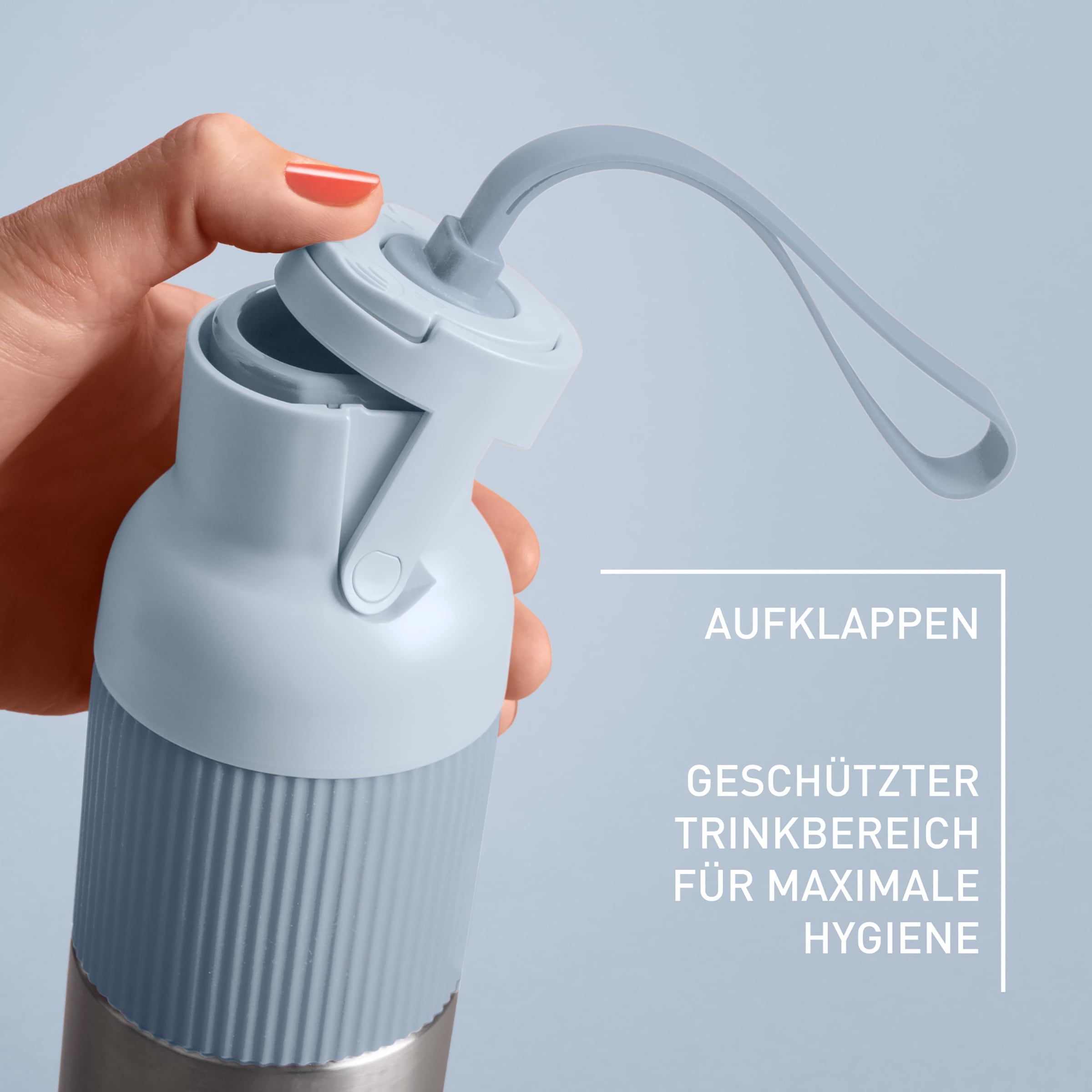 Emsa Isolierflasche »beYou Flip« mit Flip-Verschluss und Trageband, 100% dicht, spülmaschinengeeignet
