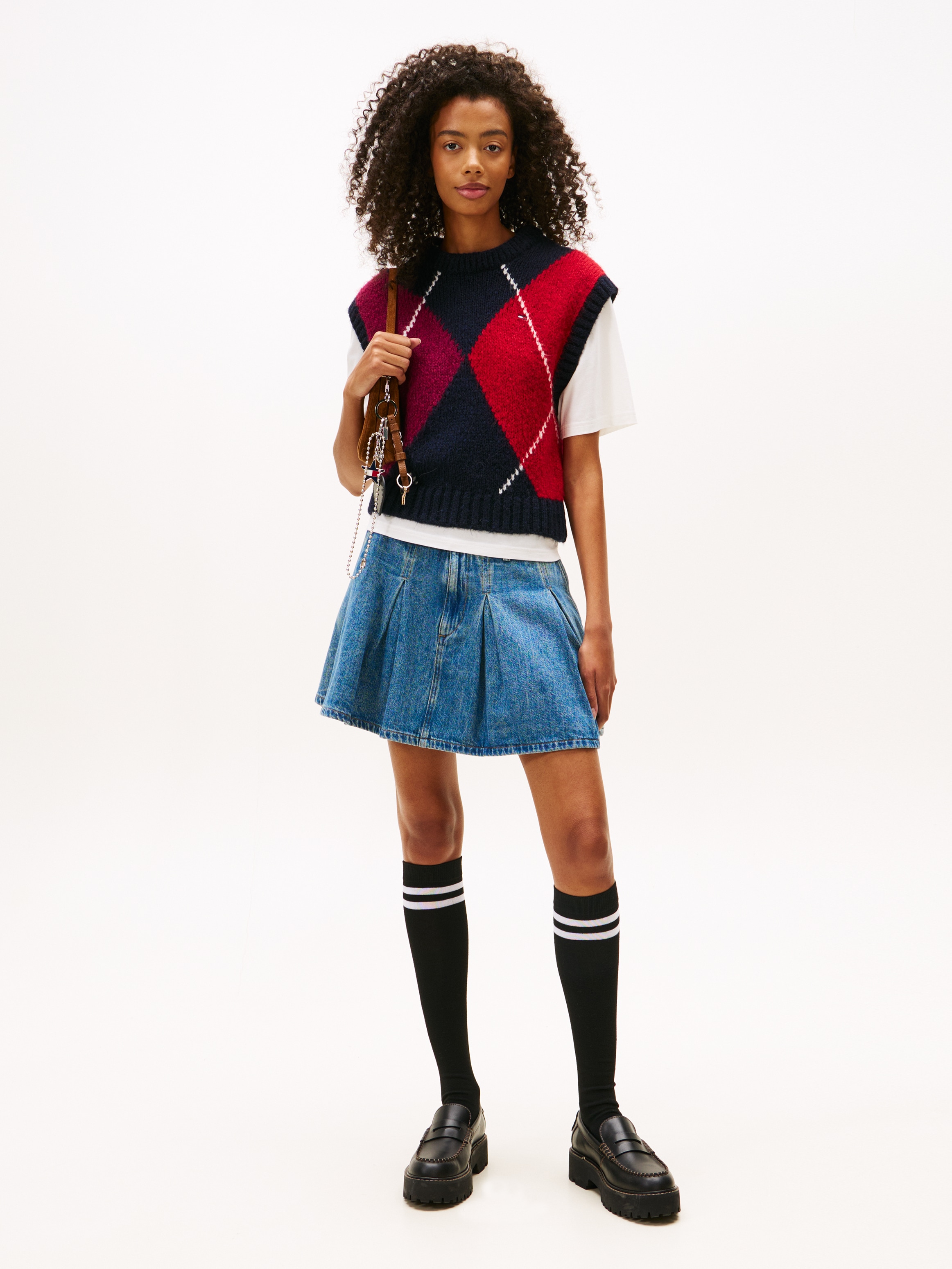 Tommy Jeans Pullunder »TJW ARGYLE SWEATER VEST« Argyle Strickmuster, Strick mit Alpaka