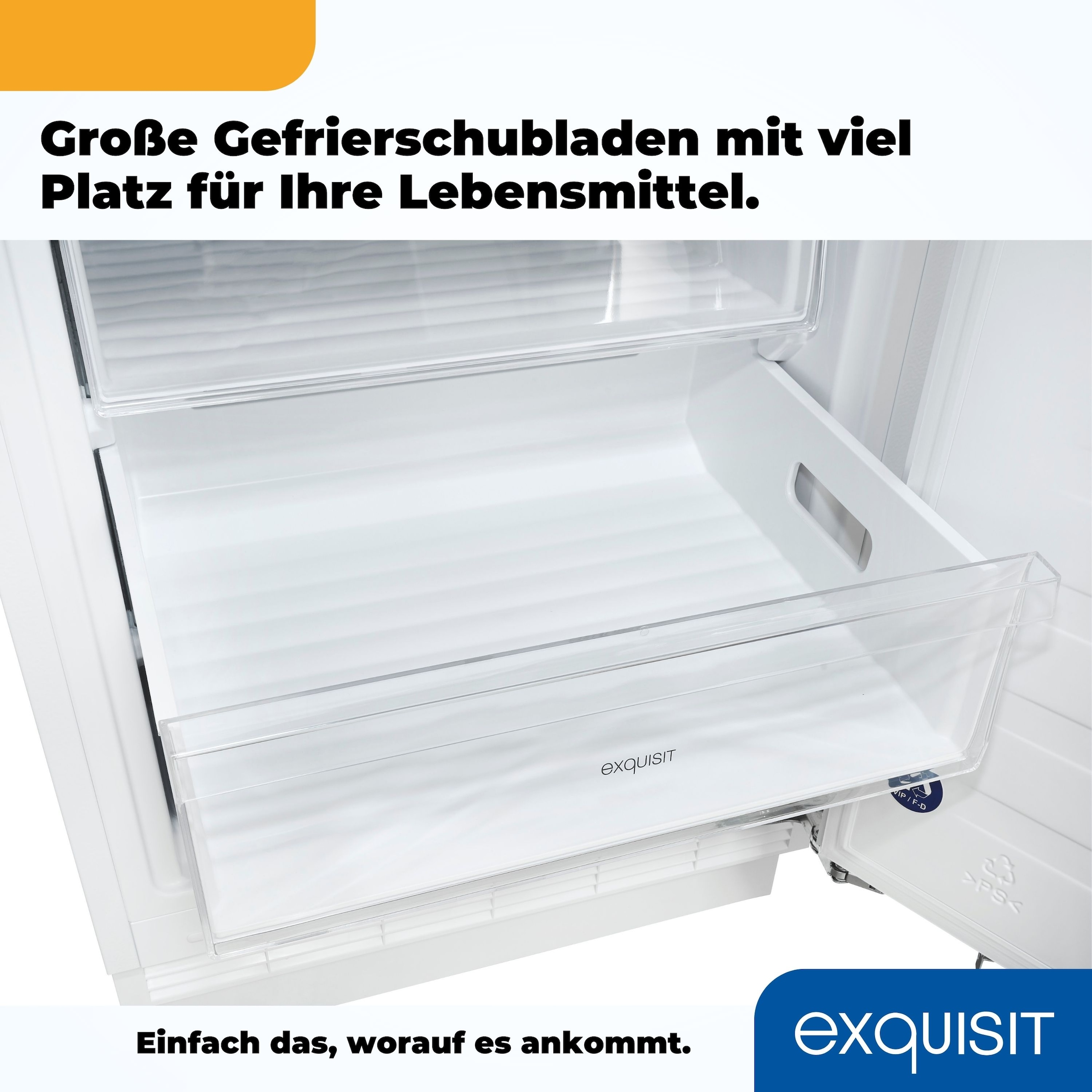 exquisit Gefrierschrank »UGS105-FE-010E« 82,3 cm hoch 59,5 cm breit Ideal zum Unterbauen in die Küchenzeile für kleine Küchen, Büroküchen