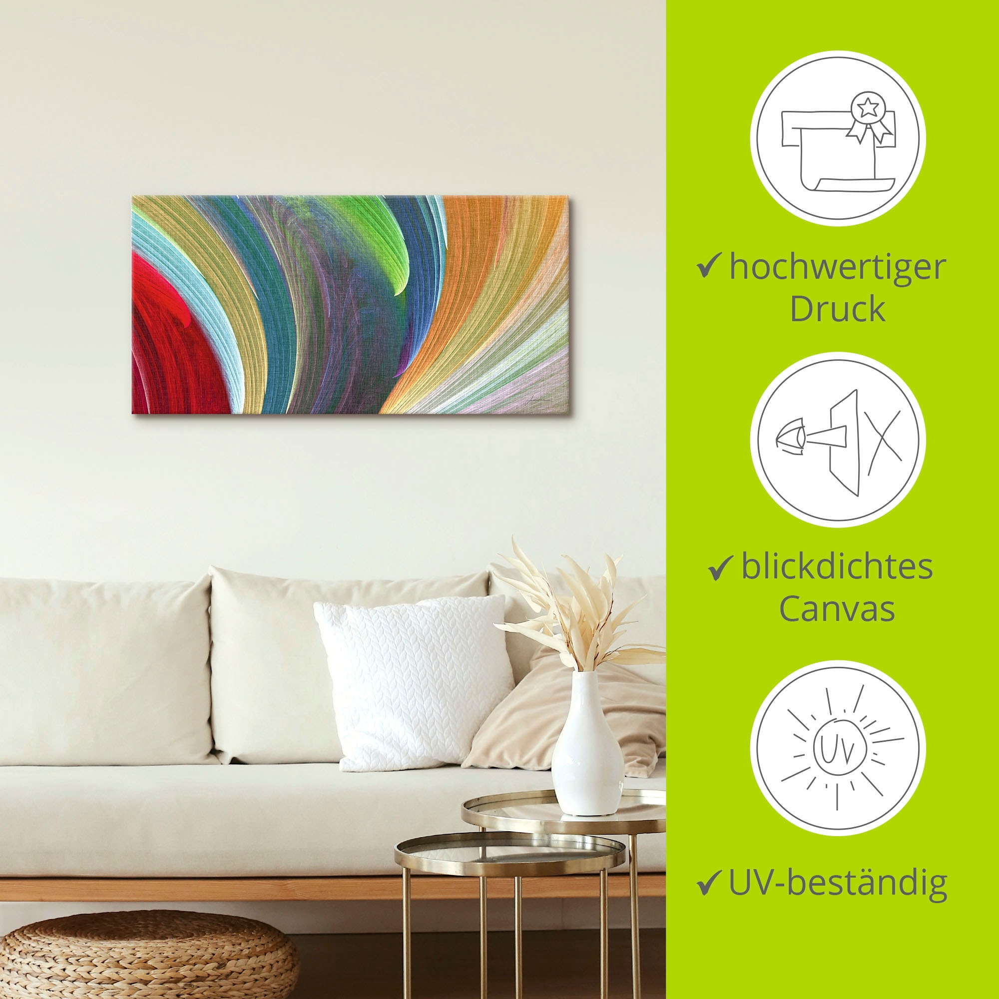 Artland Leinwandbild »Windwellen III«, Muster, (1 St.), auf Keilrahmen gespannt
