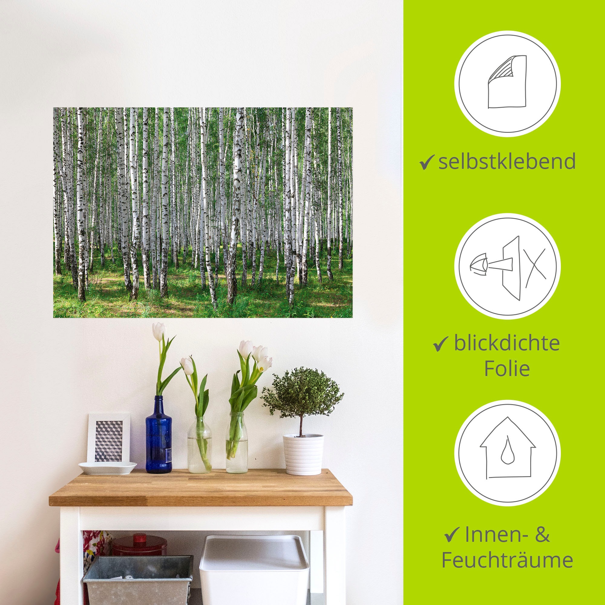 Artland Wandbild »Birkenwald«, Wald, (1 St.), als Poster, Wandaufkleber in verschied. Größen