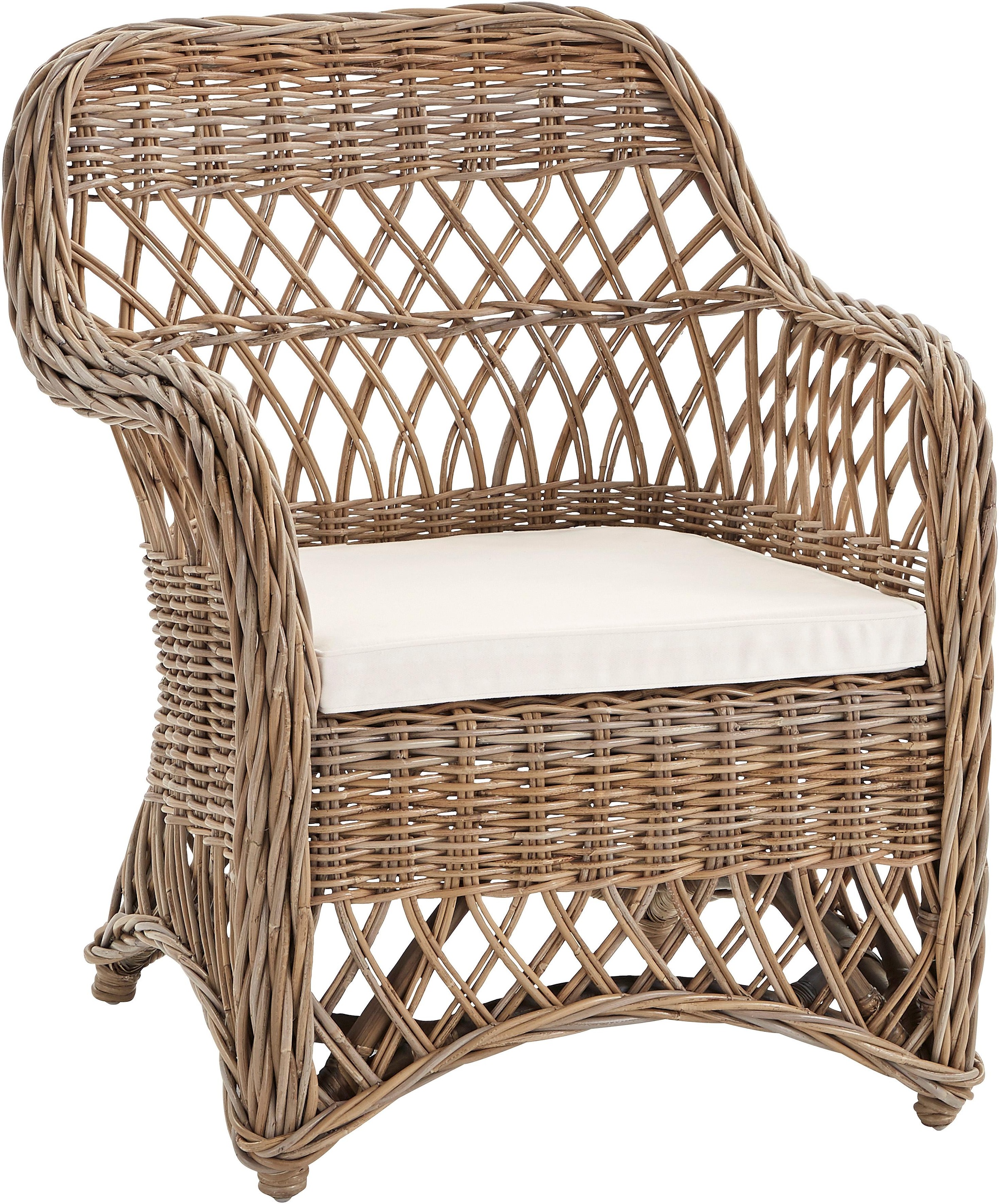 Locker Sessel »Kingston« Rattan in grau, Größe B/H/T: 68 cm x 84 cm x 76 cm