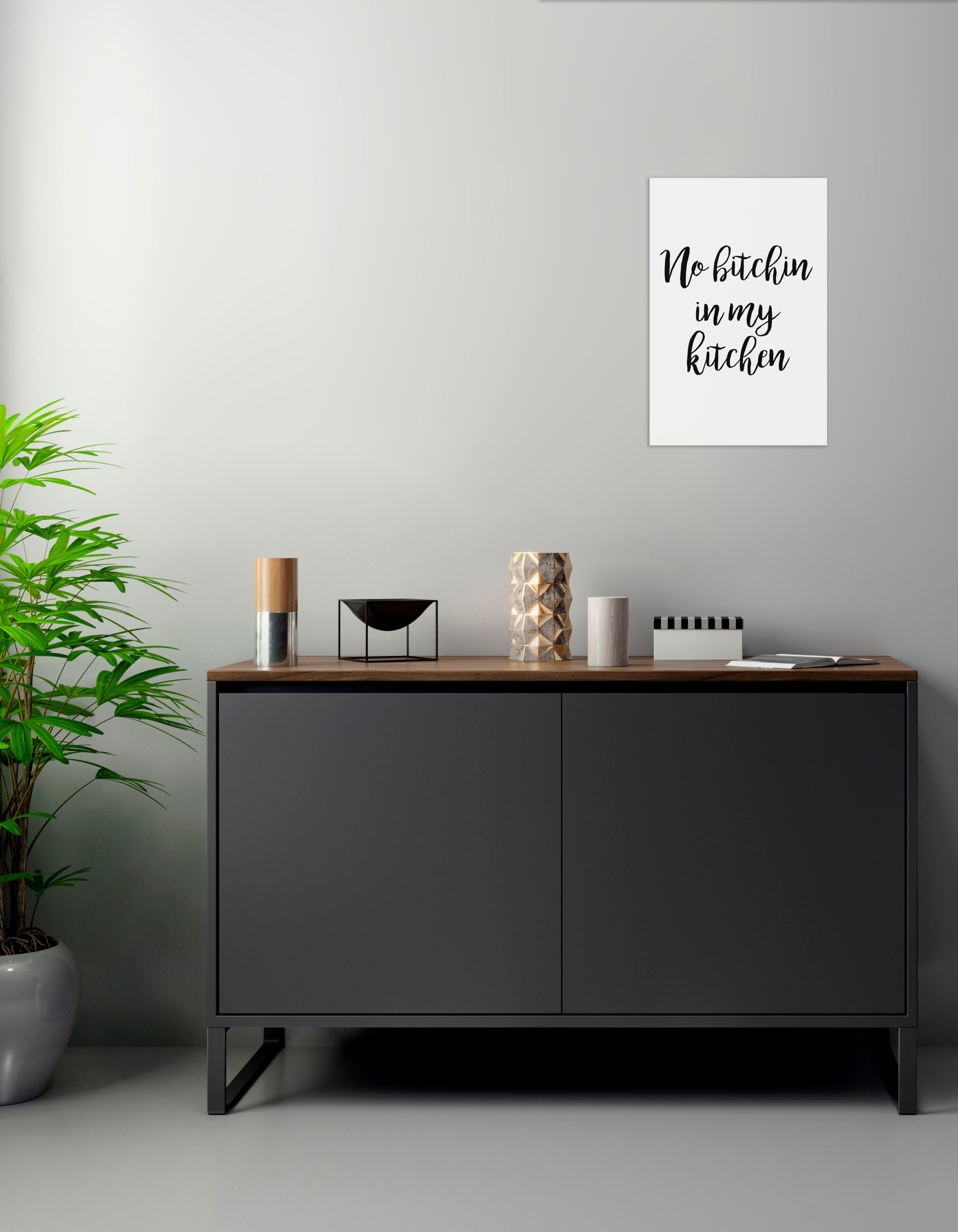 queence Wanddekoobjekt »No bitchin in my kitchen«, Schriftzug auf  Stahlblech bestellen online bei OTTO | Wandobjekte