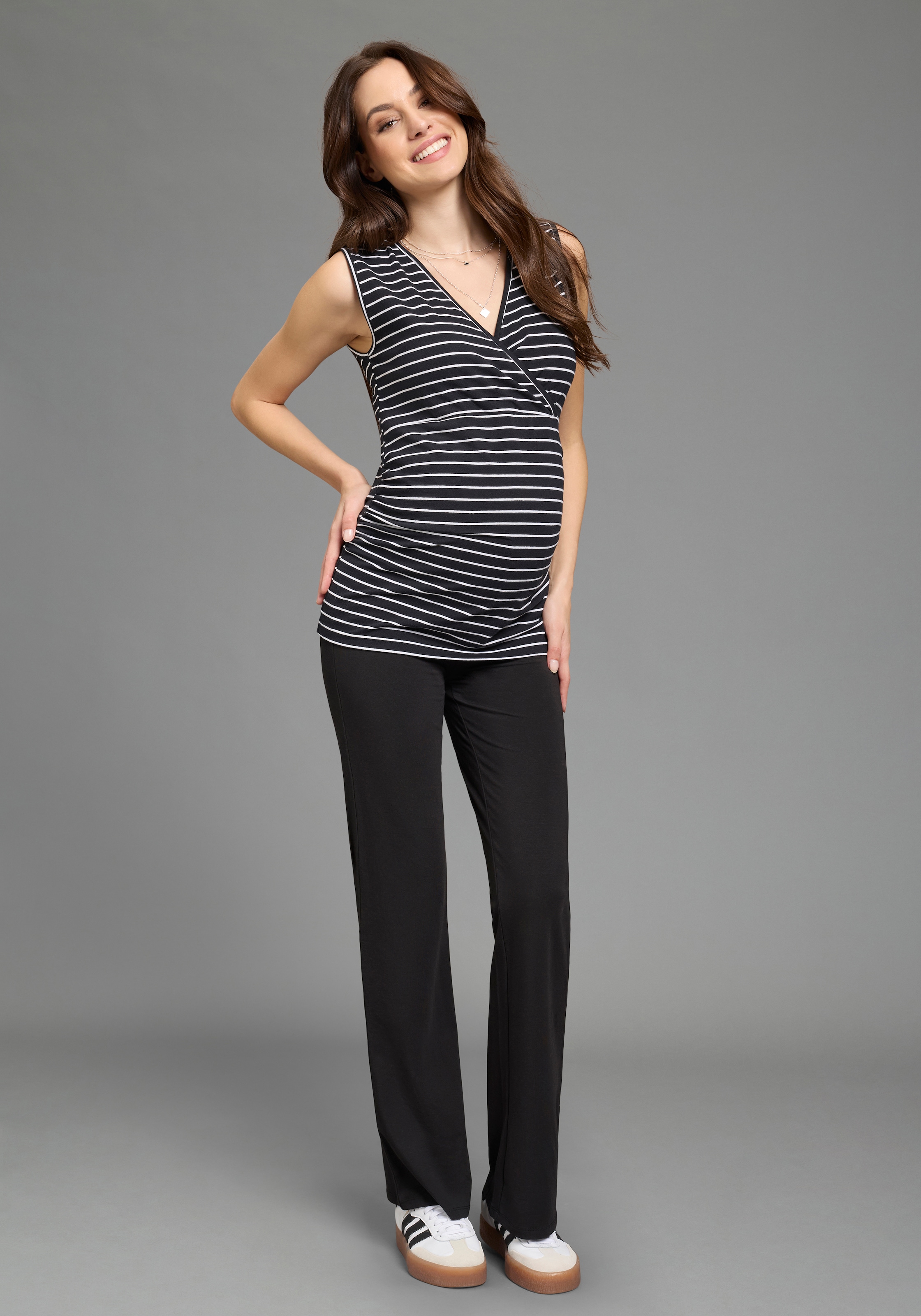 Neun Monate Umstandsleggings »2er Pack Umstands-Leggings boot cut«  für Schwangerschaft, aus weicher Baumwollmischung, langer Schnitt