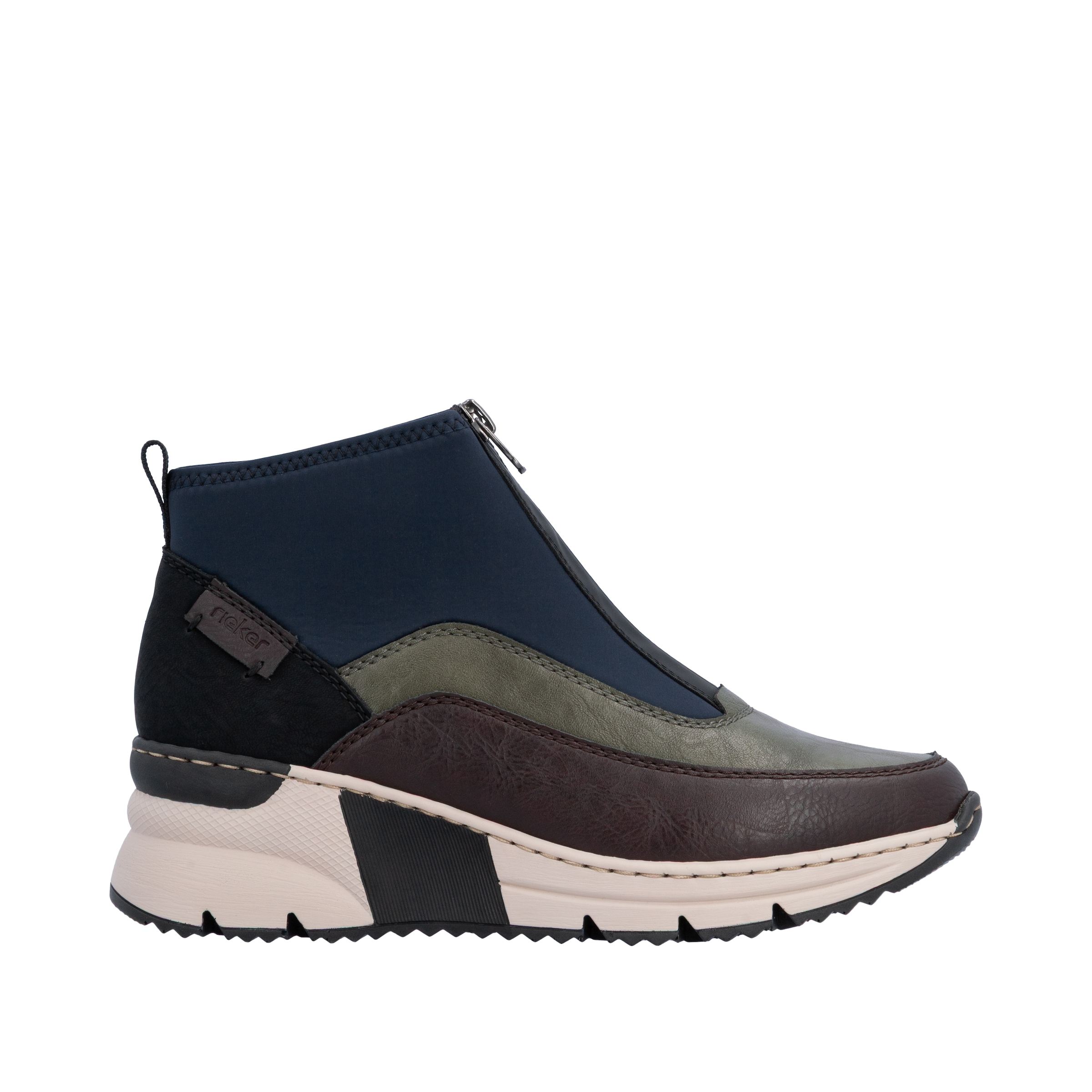 Rieker Schlupfboots  Stiefelette, High Top Sneaker mit Reißverschluss auf der Vorderseite