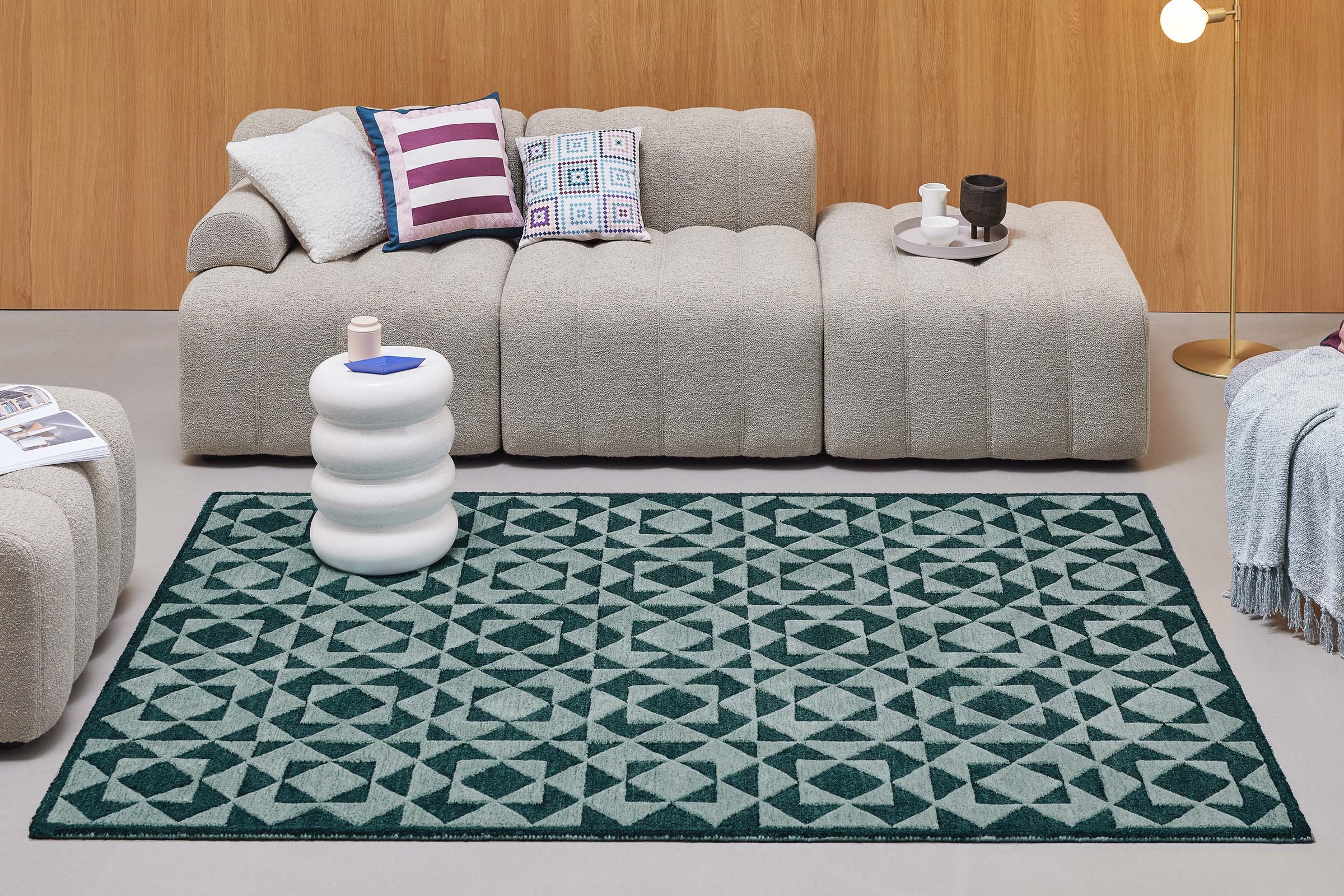 Wecon home Teppich »Downtown« rechteckig 10 mm Höhe handgefertigt, pflegeleicht, Fasermix, Wohnzimmer, Schlafzimmer